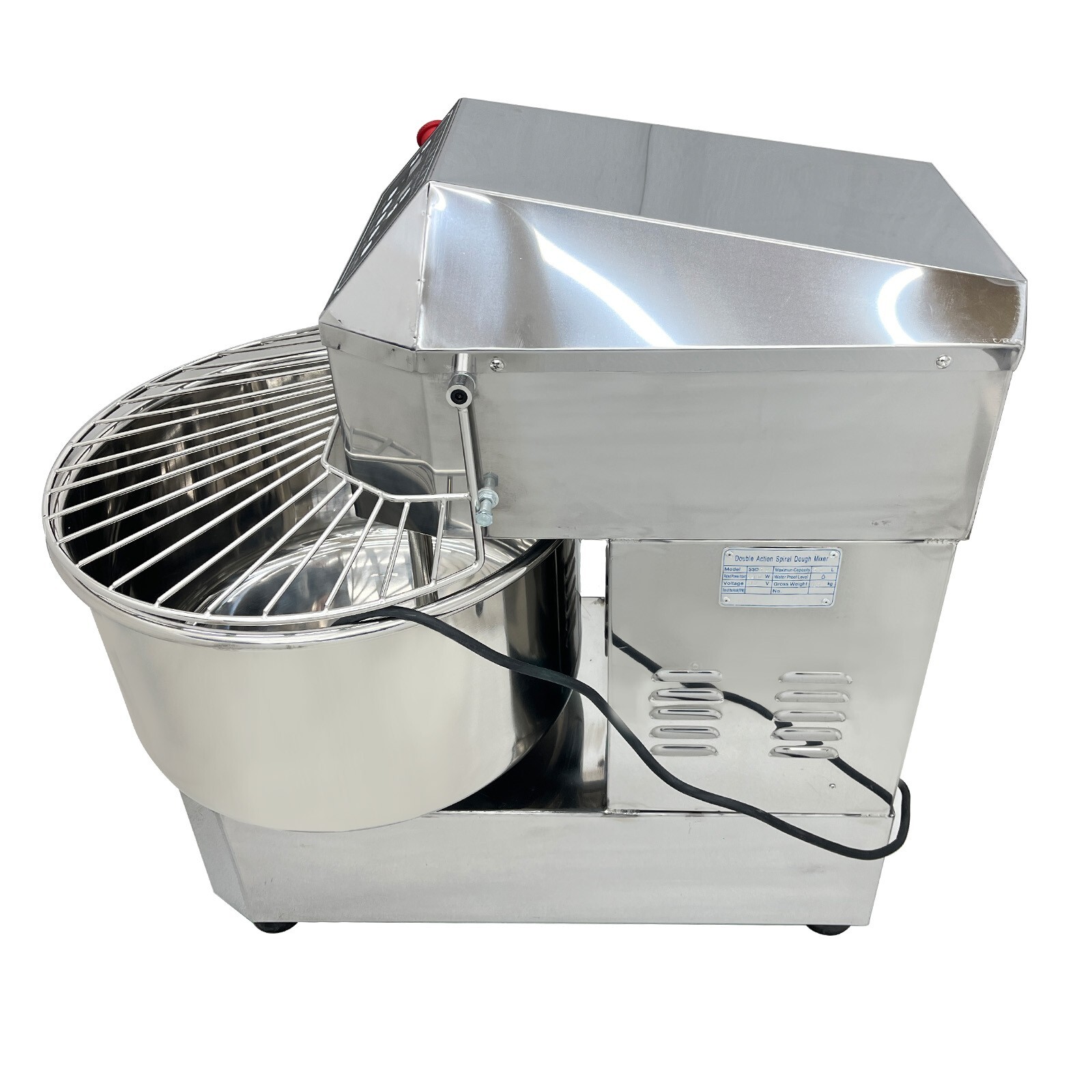 110V Electric 50QT Double Action Spiral Dough Mixing Machine Variable Frequency