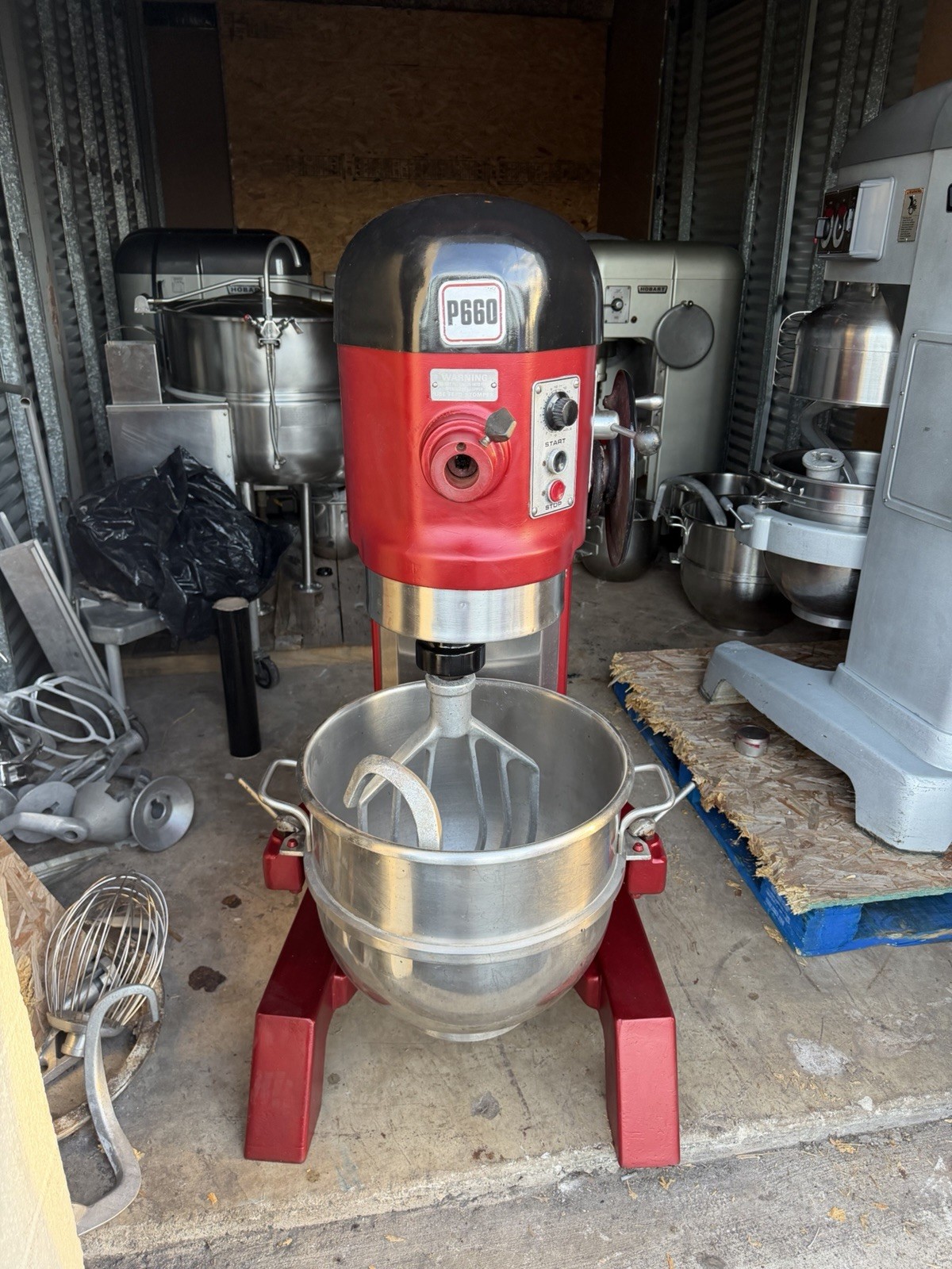 Hobart 60qt Mixer P660 Single Phase Comes W Stainless Steel Bowl And Hook/paddle