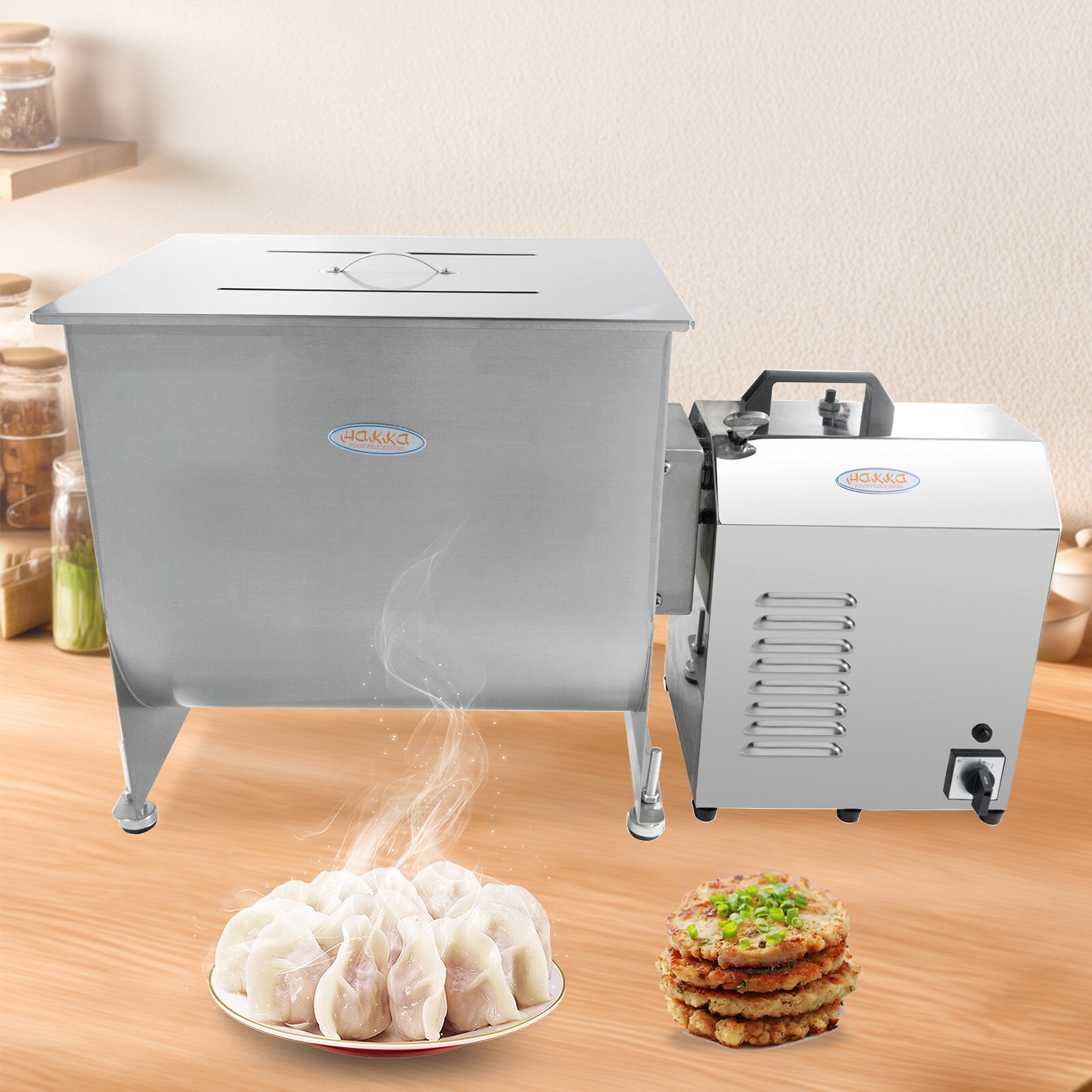 Hakka Electric Meat Mixer 90lbs Capacity Tank Gear Driven Stainless Steel Mixer