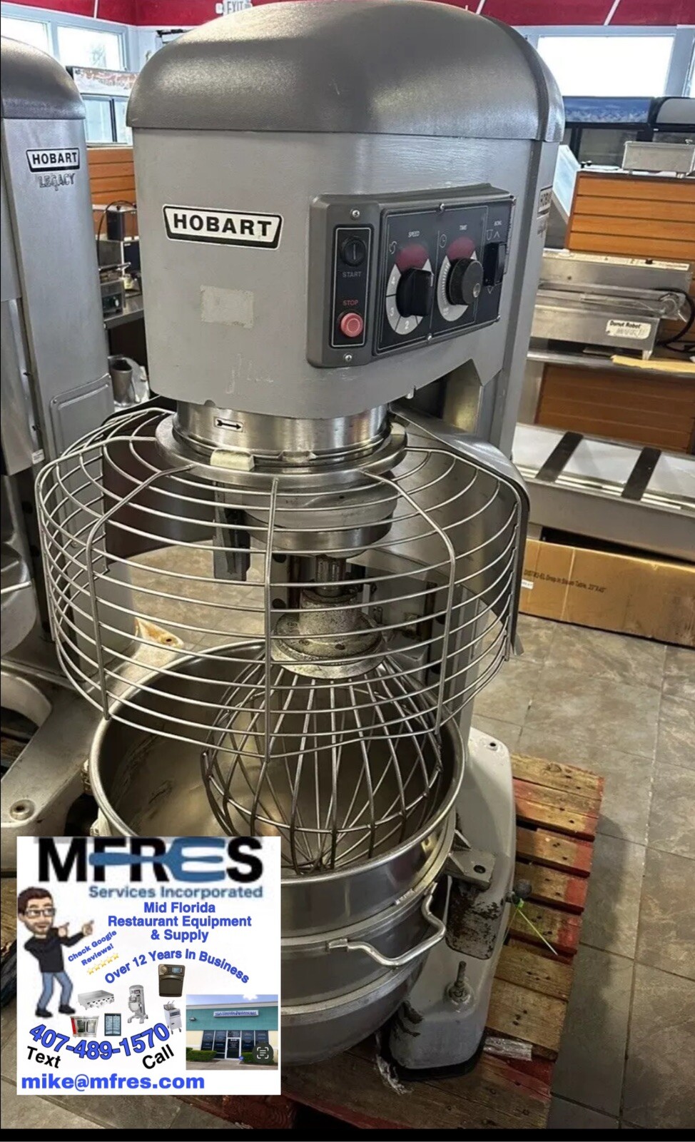 Hobart 140qt Legacy Mixer HL1400 Bowl & Whip Included 3 Phase NICE SHAPE!