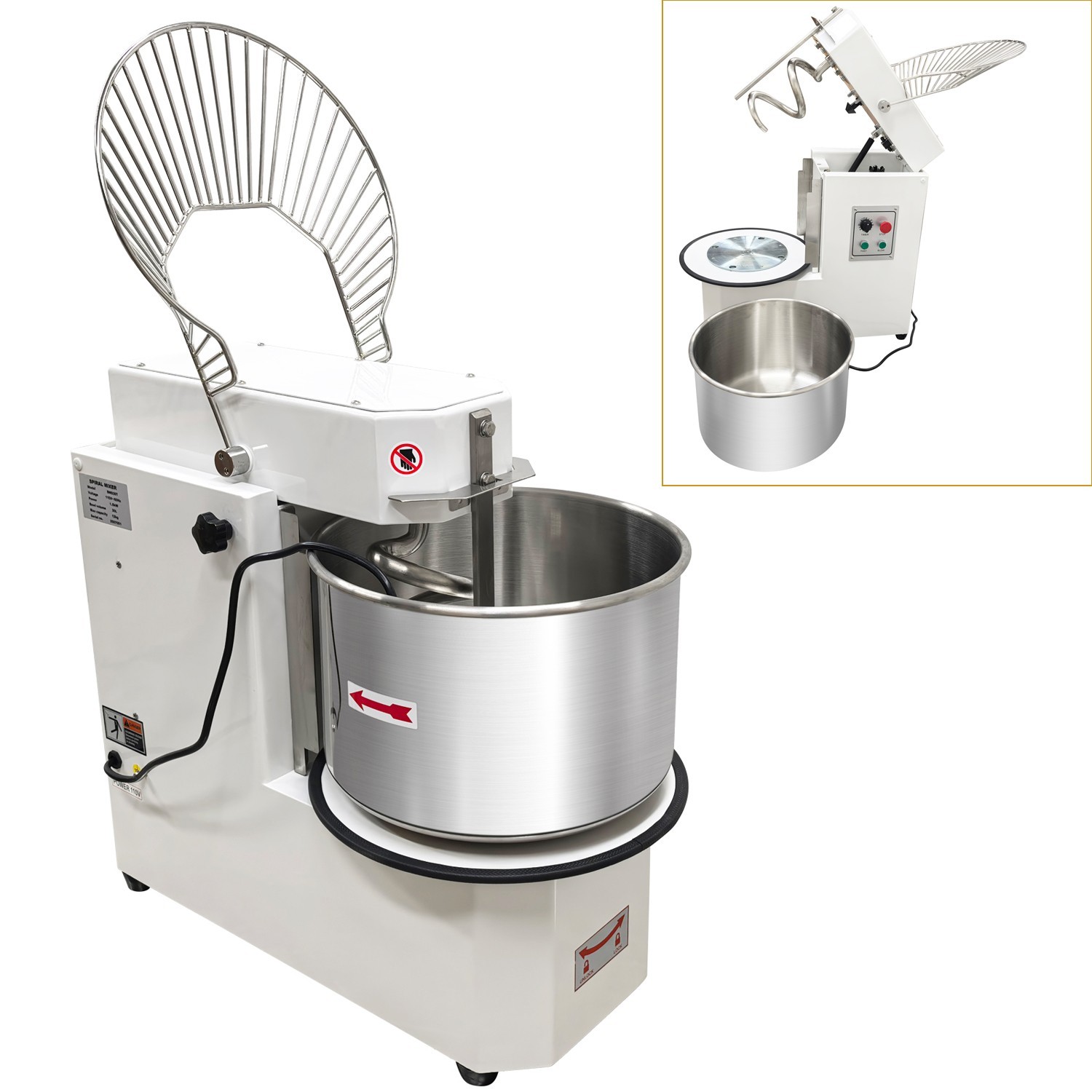 20qt Commercial Dough Kneading Machine Mixer Double-acting 2-speed Dismountable