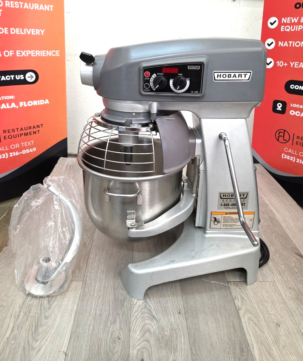 20 QT Mixer HOBART HL200 With NEW HOOK/BOWL – 1PH, 1/2HP – Watch Running Video!