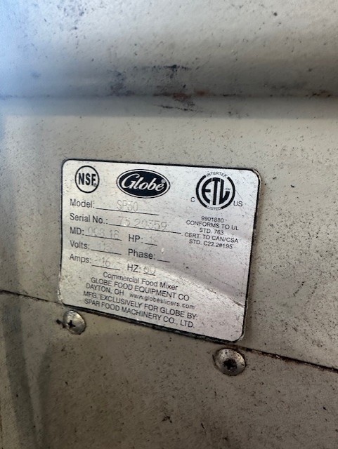 Globe SP30 Gear Driven 30 Qt. Commercial Planetary Floor Mixer – 115V – 1 HP