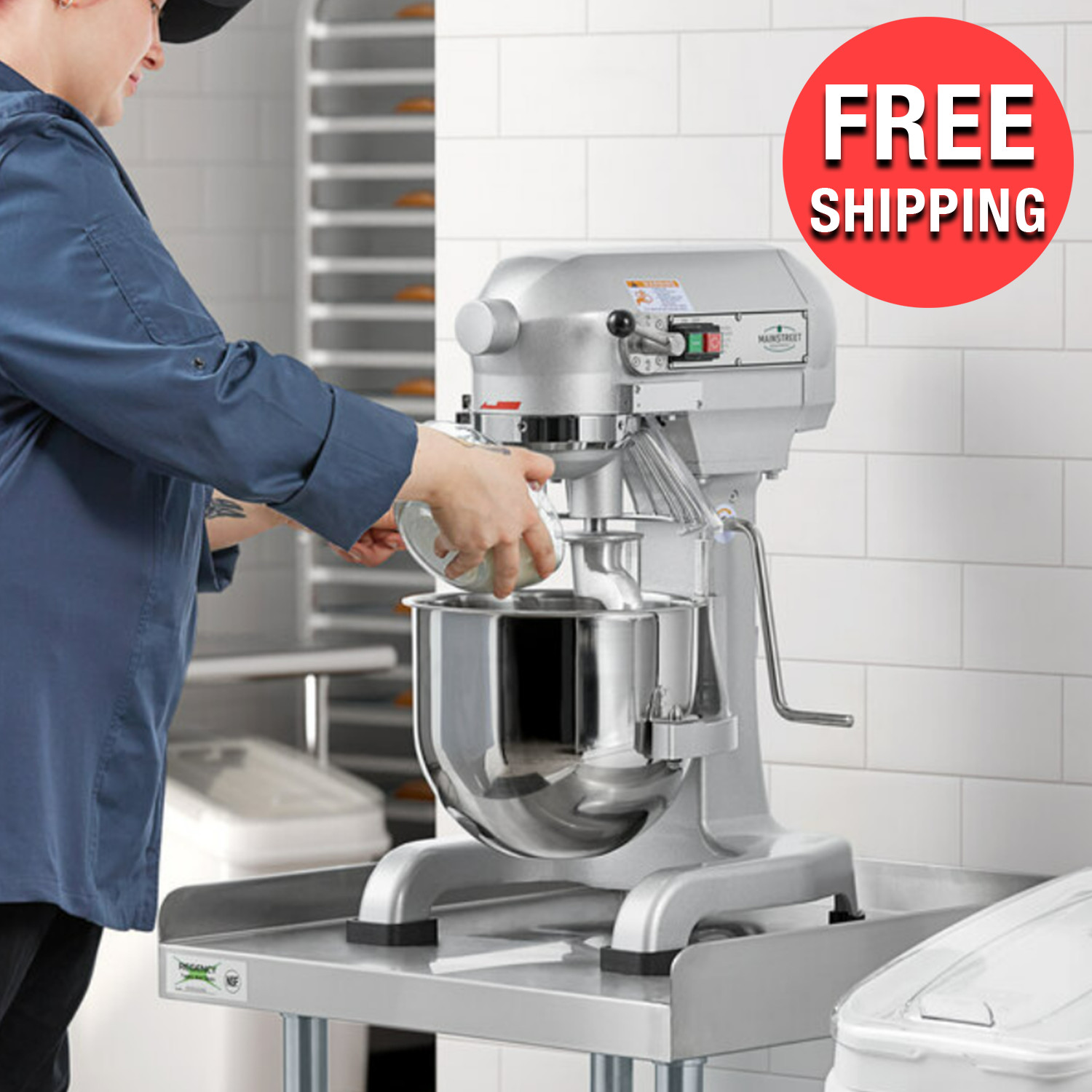 Commercial 10 Qt. Electric Stand Food Mixer Kitchen Prep Equipment 120V | 1 HP