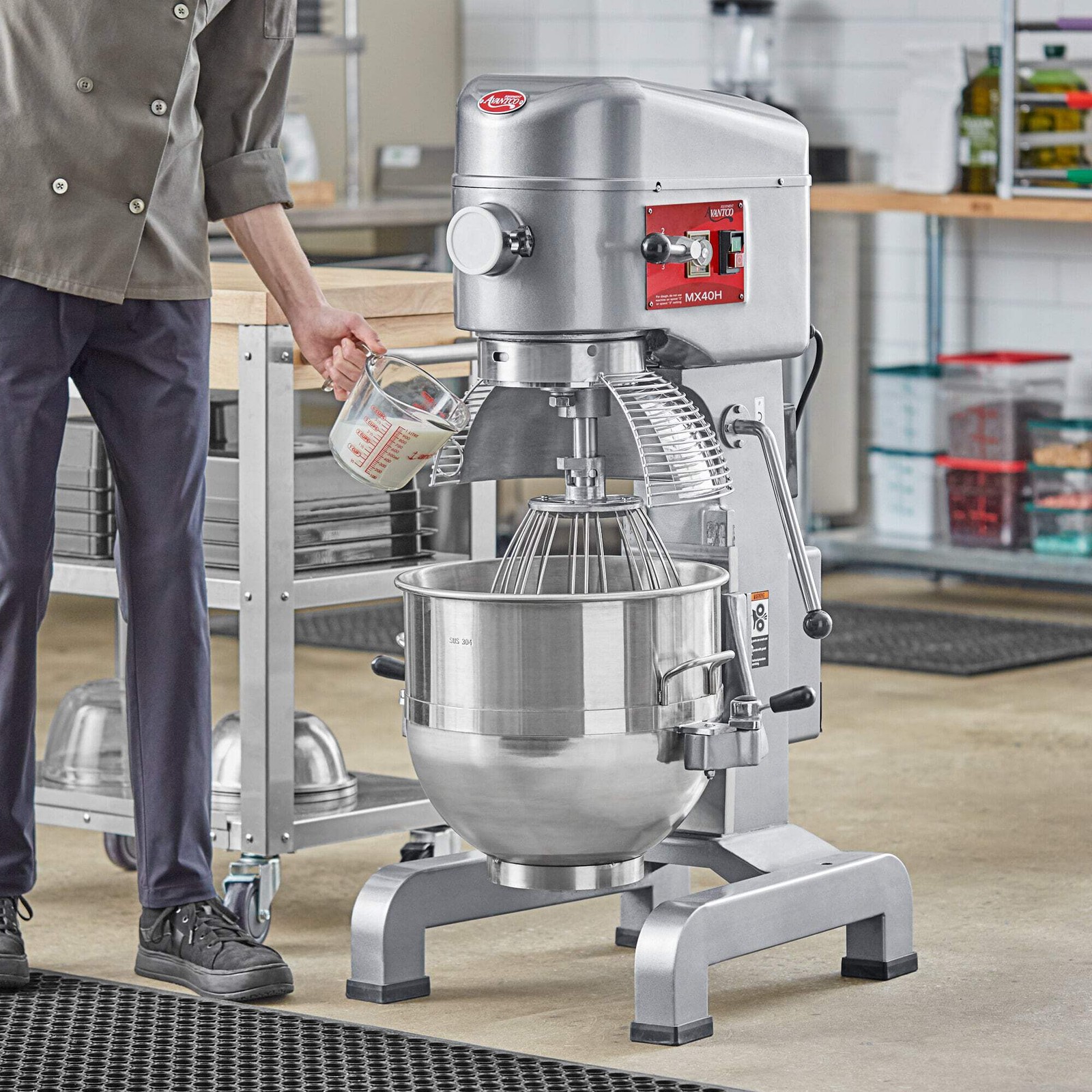 40 Qt. Planetary Floor Mixer with Guard & Standard Accessories – 240V, 2 hp
