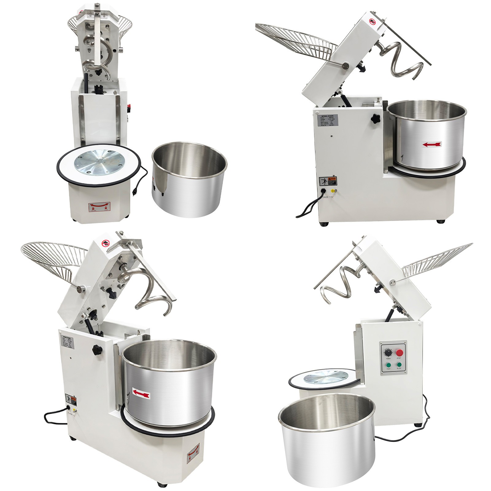 20L Commercial Stand Dough Mixer with Detachable Bowl Double Speed Double Action