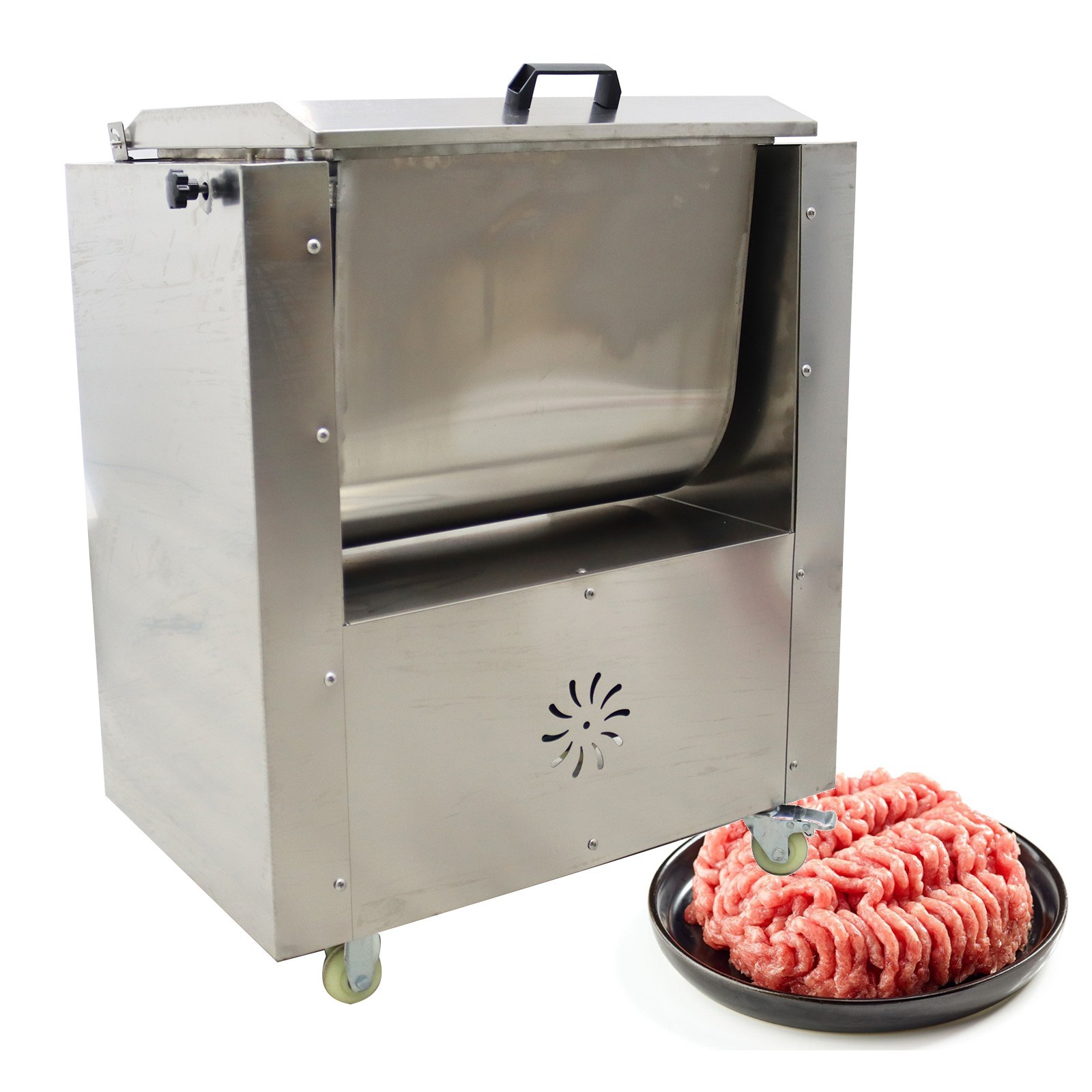 110V Commercial Meat Vegetable Mixer Blender Stuffing Mixer Tilt Tank 15.8Gal