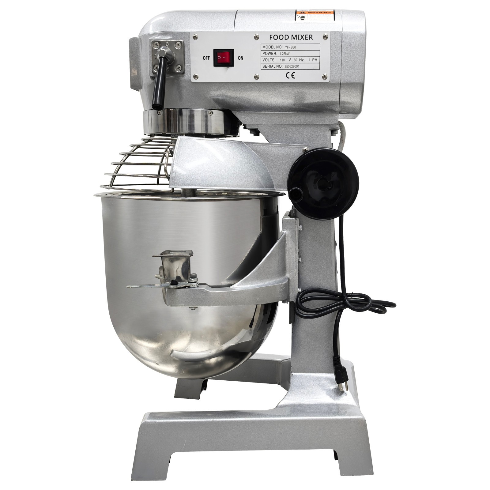 Auto Stop 30L Mixer Mixing Machine w 3 Types Mixing Arms For Dough Veg Cream Egg