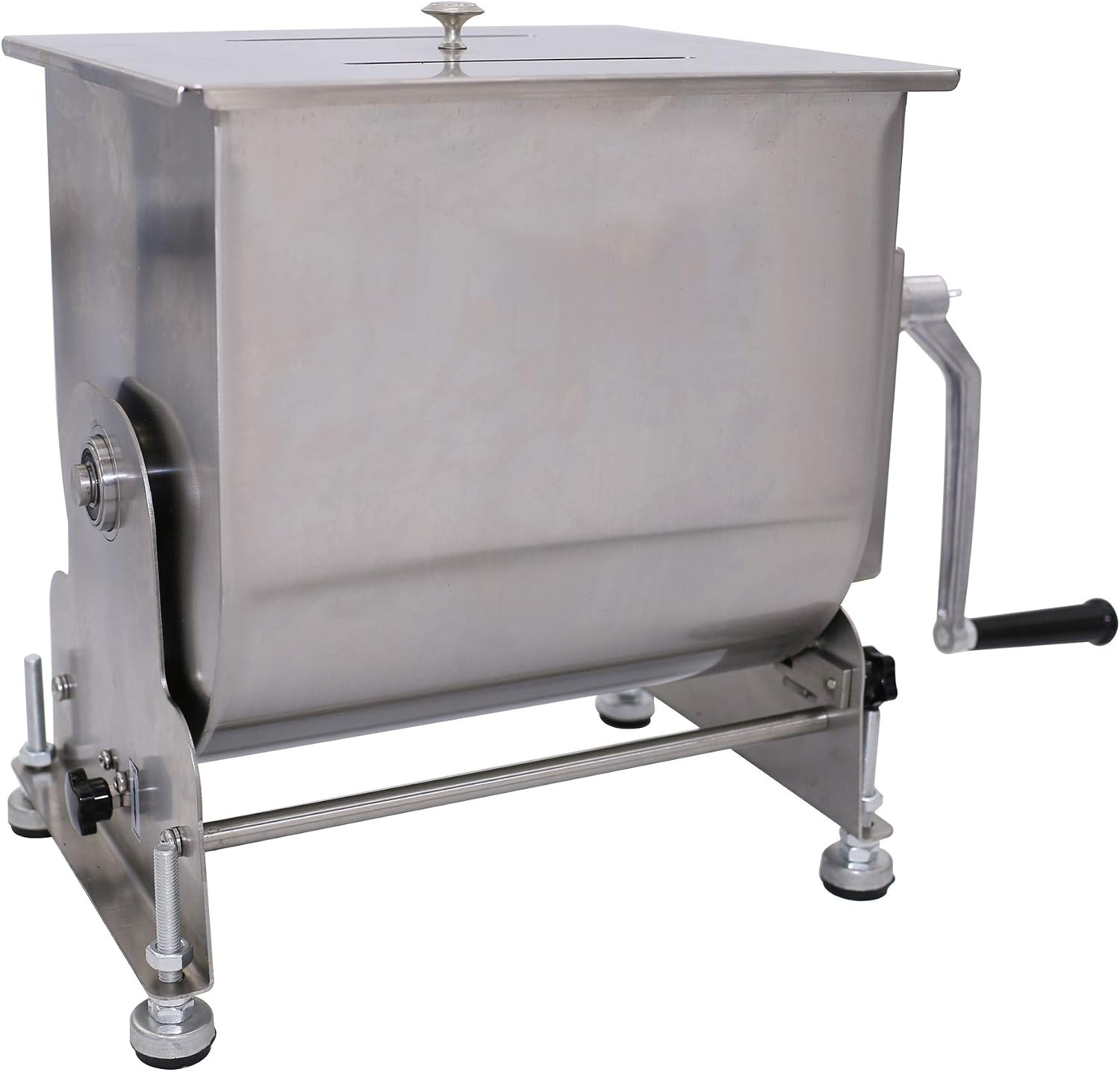 CMI Commercial Tilting Mixer Stainless Steel Manual Meat Mixers with Lid, 35Lb/2
