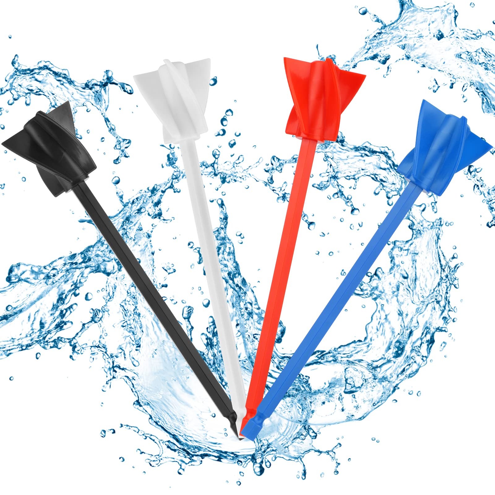 QOONESTL Resin Mixer Paddles, 4pcs Reusable free size, Black+white+red+blue