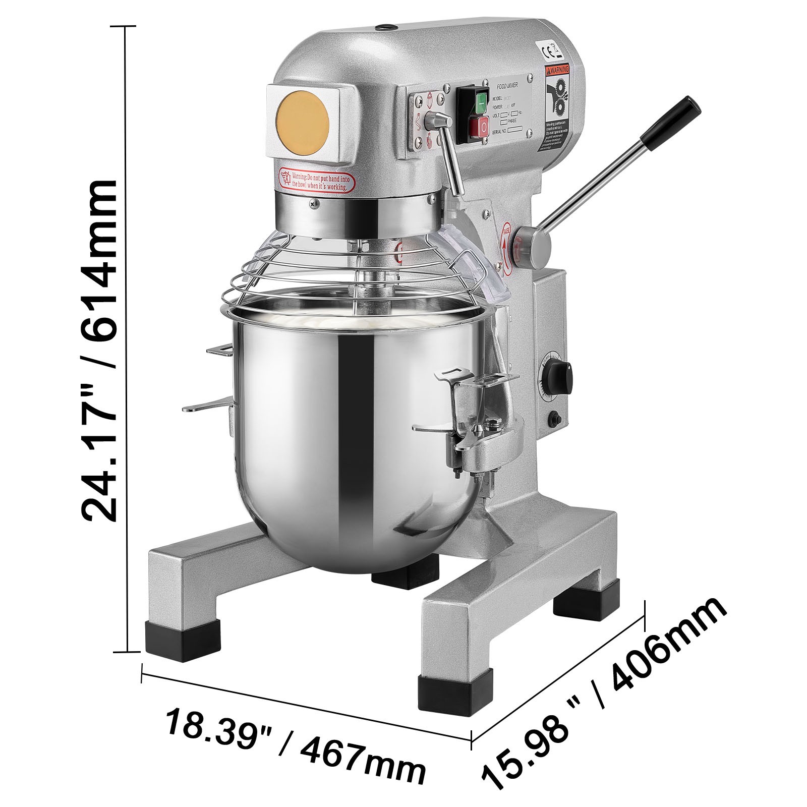 Uimoso 10L Commercial Stand Mixer, 3-Speed 550W Dough Mixer for Restaurants
