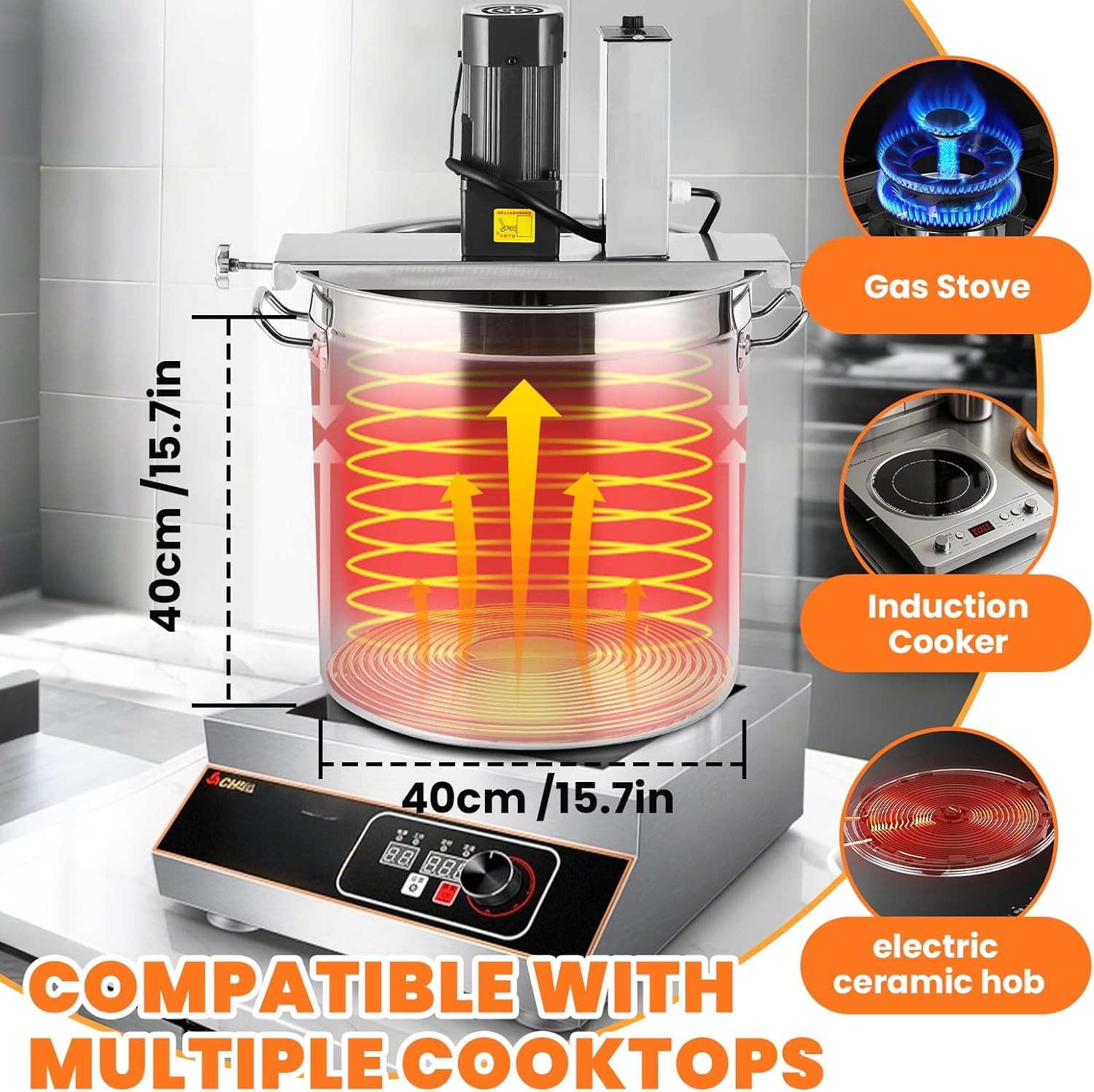 50L Commercial Food Mixer Electric Jam Sauce Stirring Frying Machine Adjustable