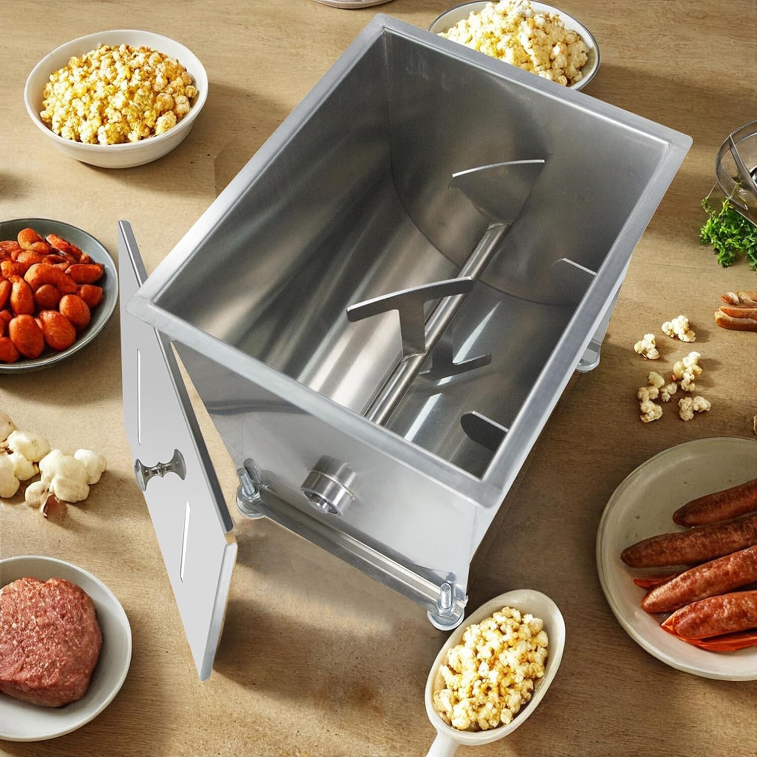 CMI Manual Meat Mixer Machine 22.5L 45Lbs Stainless Steel Kitchen Sausage Mixing