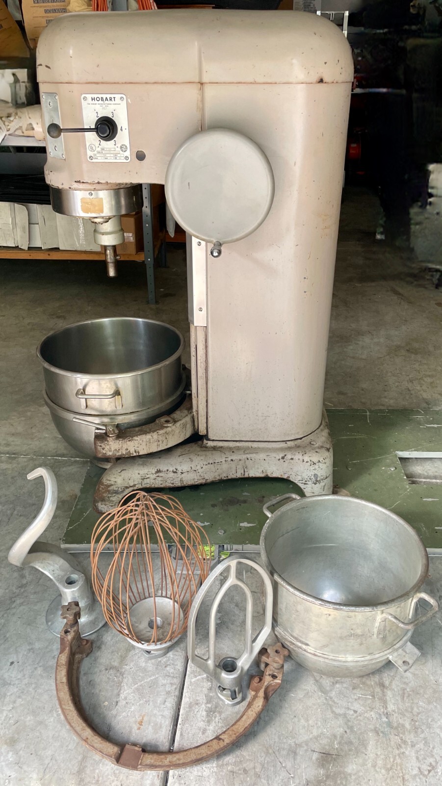 Hobart H-600 Mixer 60qt Bowl Pizza Dough Hook Paddle Whisk 30qt Bowl Adapter 3PH