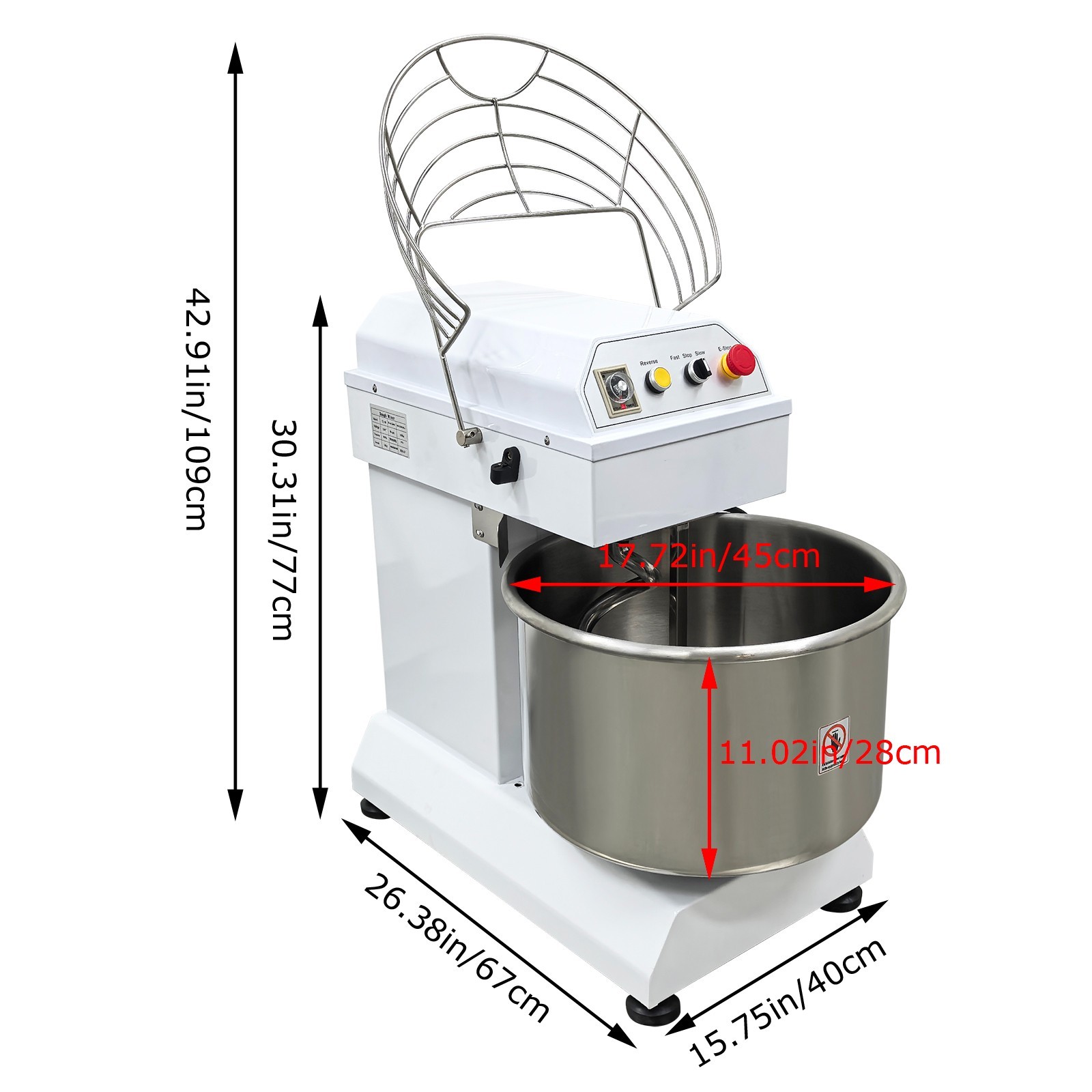 40L 110V Dough Mixer Food Mixer Stand Mixer Double-Speed for Bakery Pizza Bread