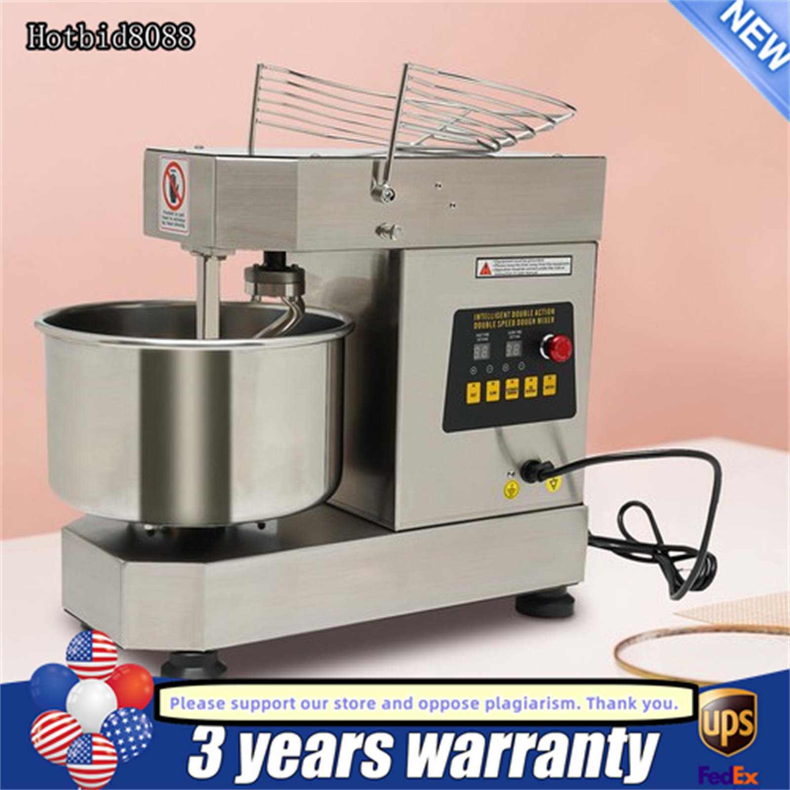 12Qt 2-Speed Commercial Food Mixer Electric Dough Mixer Pizza Bakery Mixer 750W