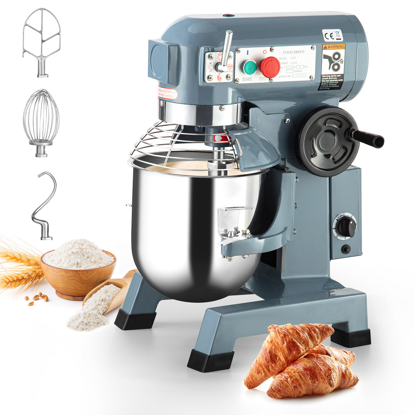 🚜🍕10Qt/15Qt Commercial Food Mixer 110V 3 Speeds for Bakeries Restaurants Pizze