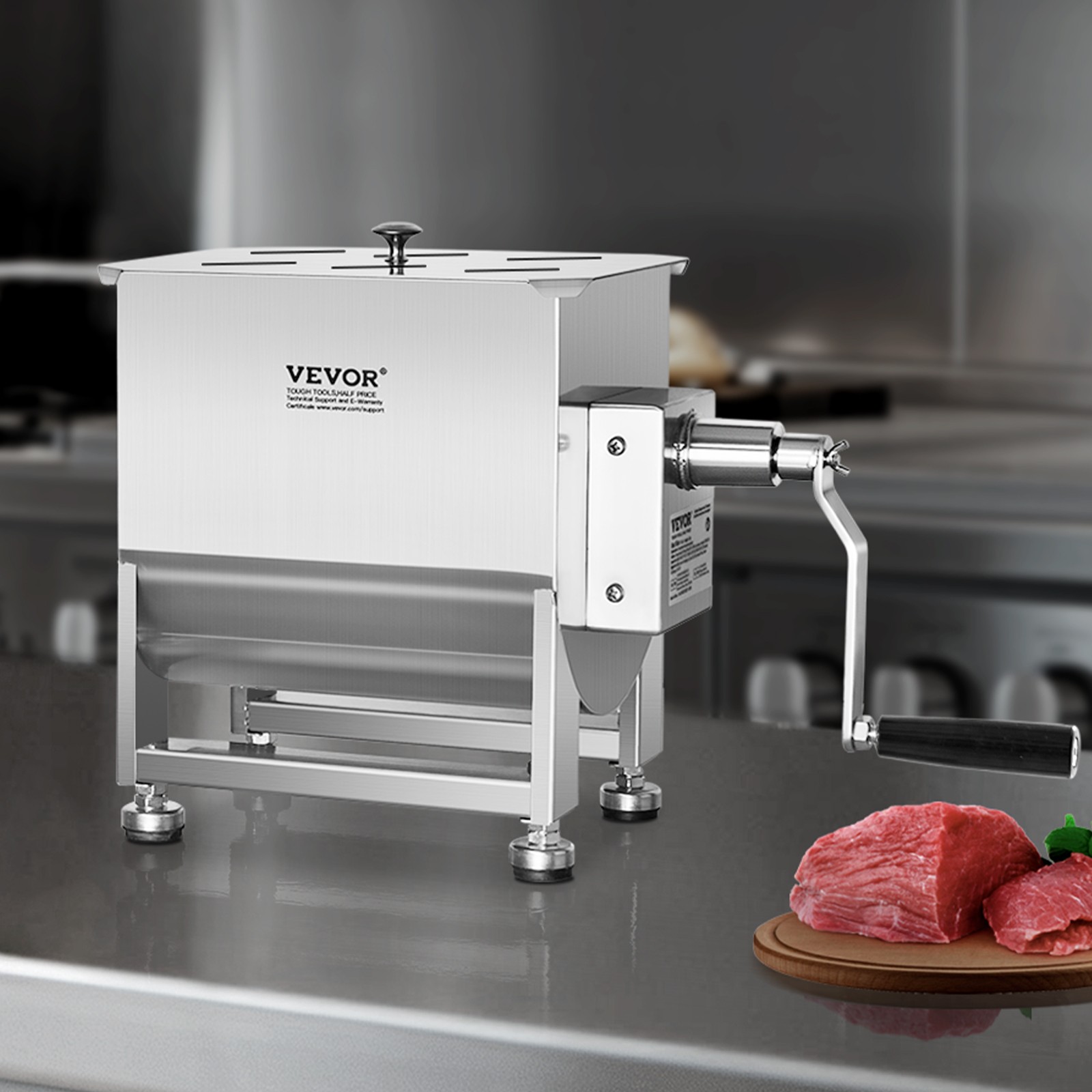 VEVOR Manual Meat Mixer Fixed Tank Mixing Max 60LB for Meat Sausage Mixer