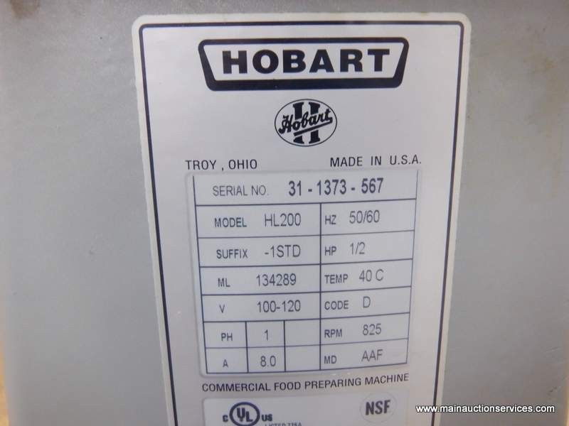 HOBART LEGACY HL200 COUNTERTOP 20 QUART DOUGH MIXER WITH BOWL 1 ATTACHMENT
