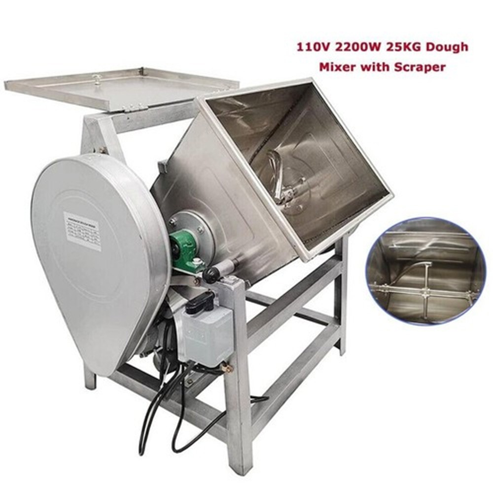 50QT 110V Dough Mixer Electric Dough Blender Flour-mixing Machine with Scrape US