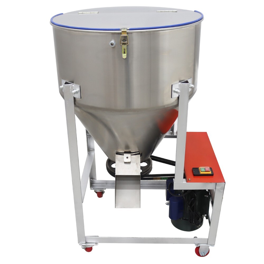 Feed Pellet Mixing Machine Stainless Steel Hooper Blender Movable 165lbs