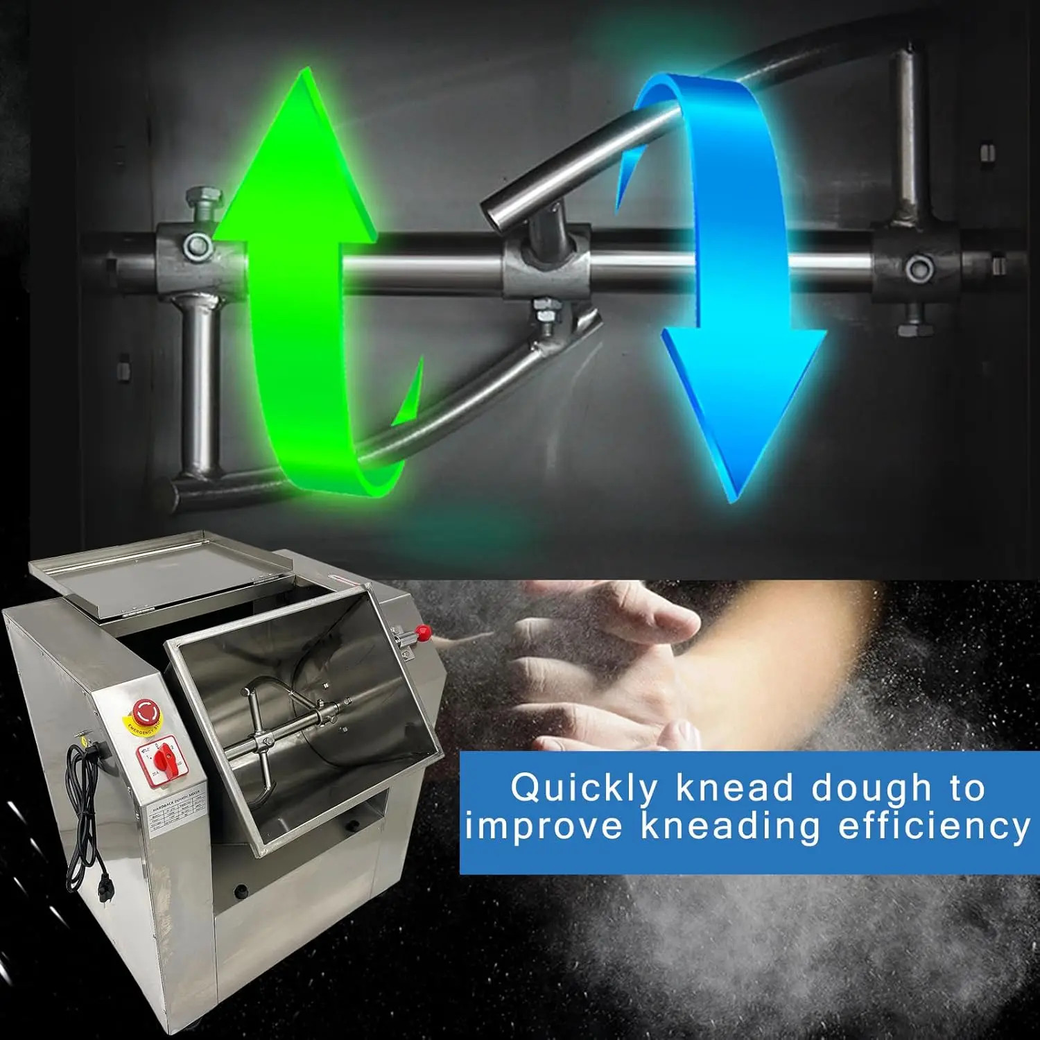 Commercial Dough Mixer Bidirectional Rotation Dough Kneading Machine 220V
