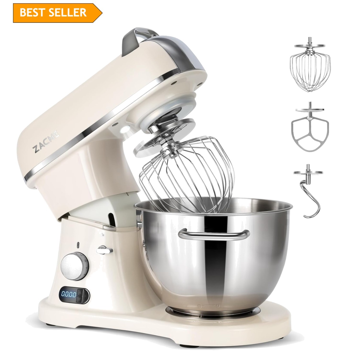 Durable 8.4QT Commercial Stand Mixer with Stainless Steel Bowl & Accessories