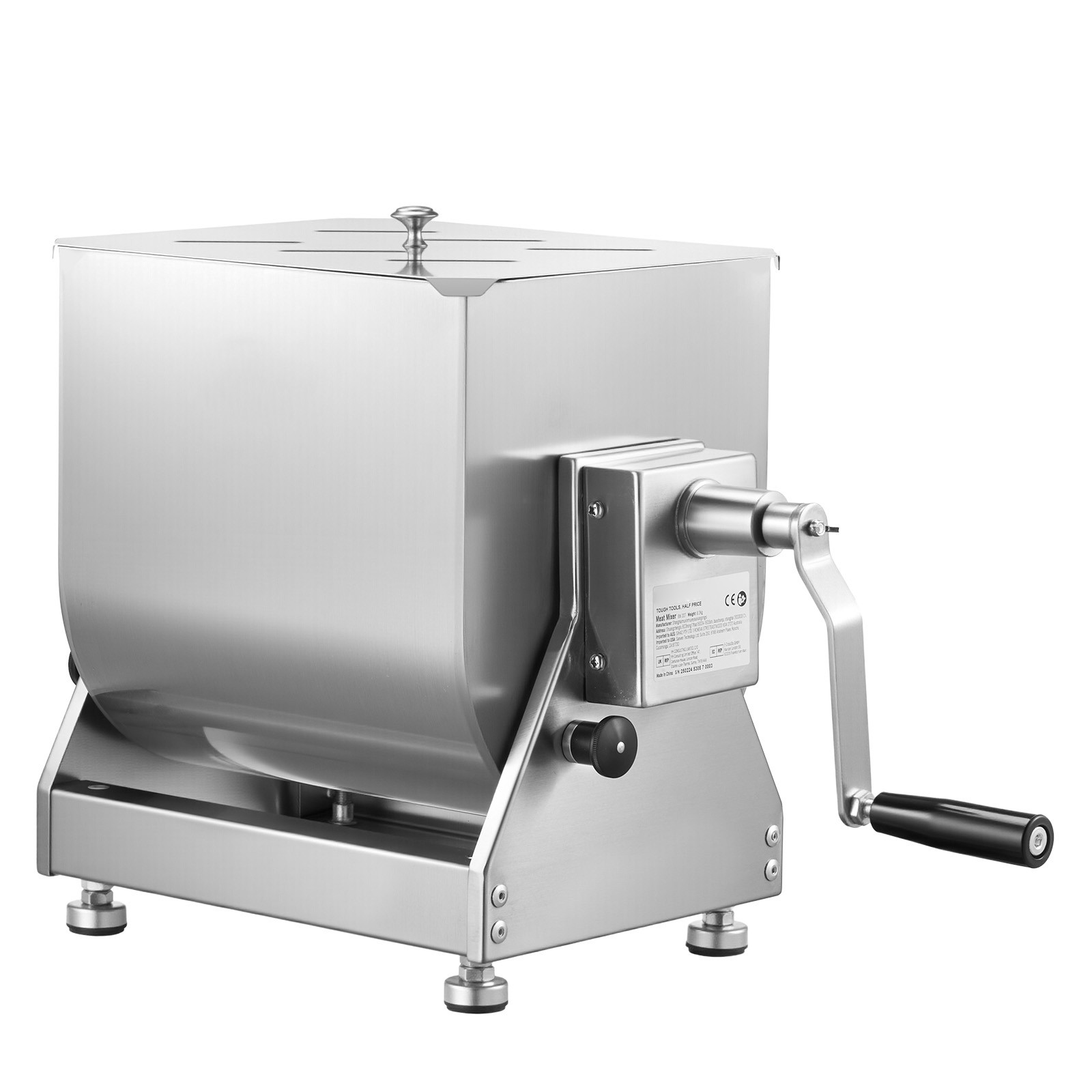 80LB Tilt Manual Meat Mixer Hand Meat Sausage Mixer Machine Stainless Steel