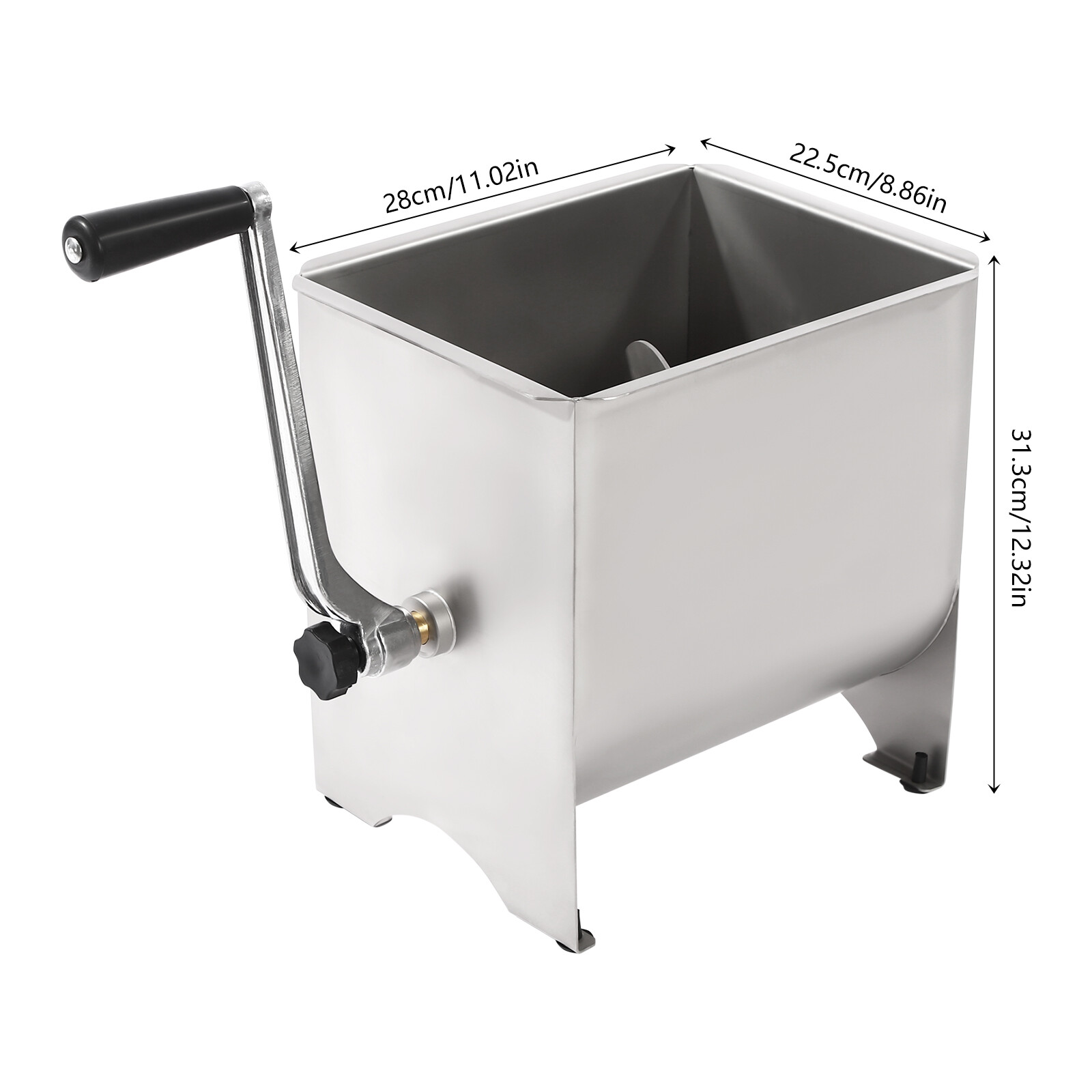 20LB Manual Meat Mixer Hand Meat Sausage Mixer Machine Stainless Steel W/Handle