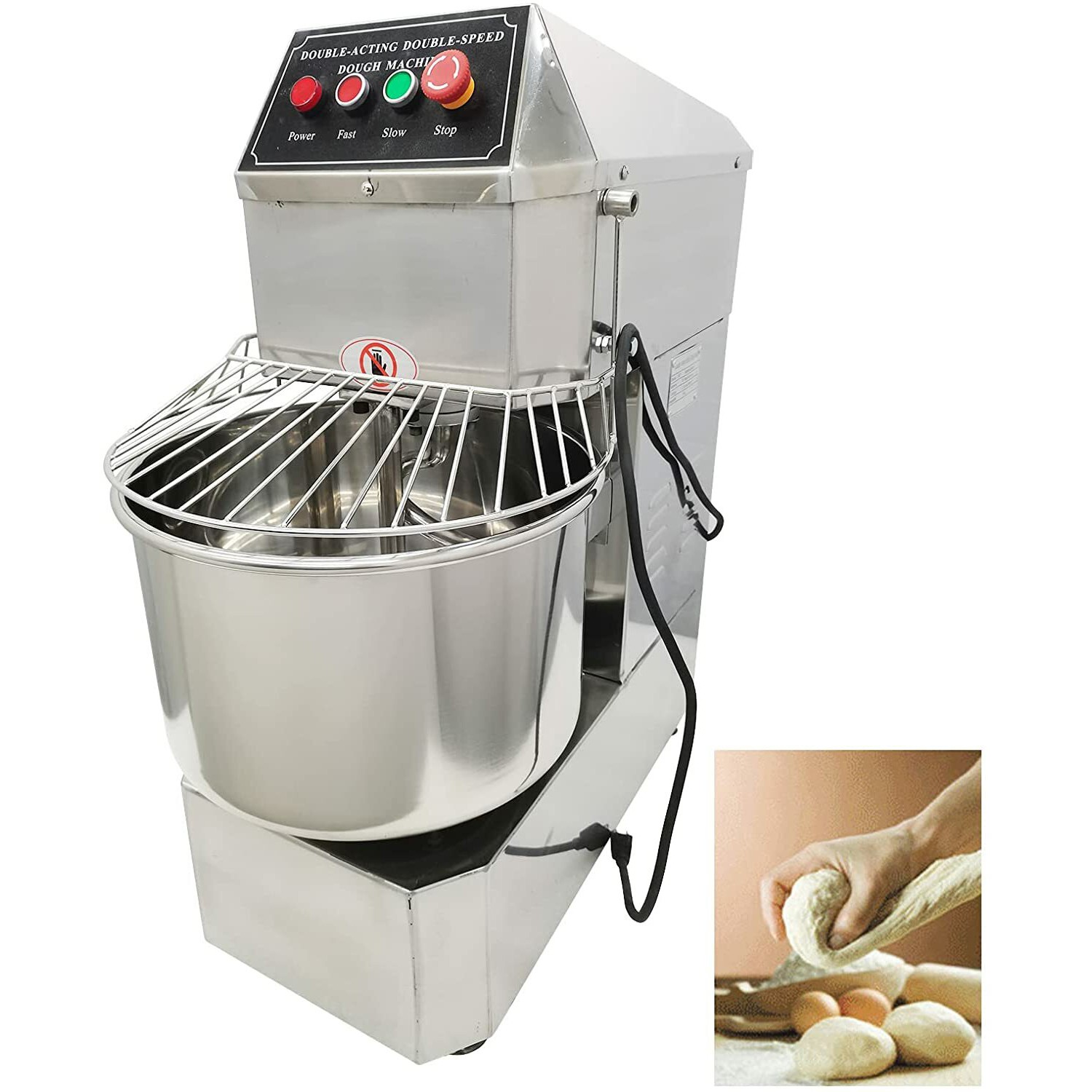 110V 20QT Commercial Pizza Dough Mixer Mixing Machine 20L Heavy-Duty Flour Mixer