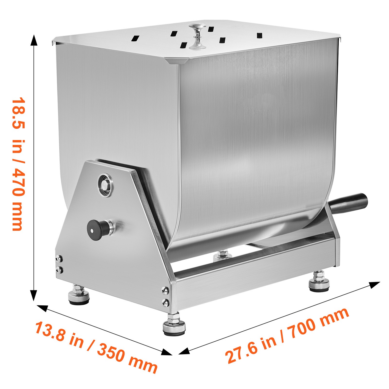 80LB Tilt Manual Meat Mixer Hand Meat Sausage Mixer Machine Stainless Steel