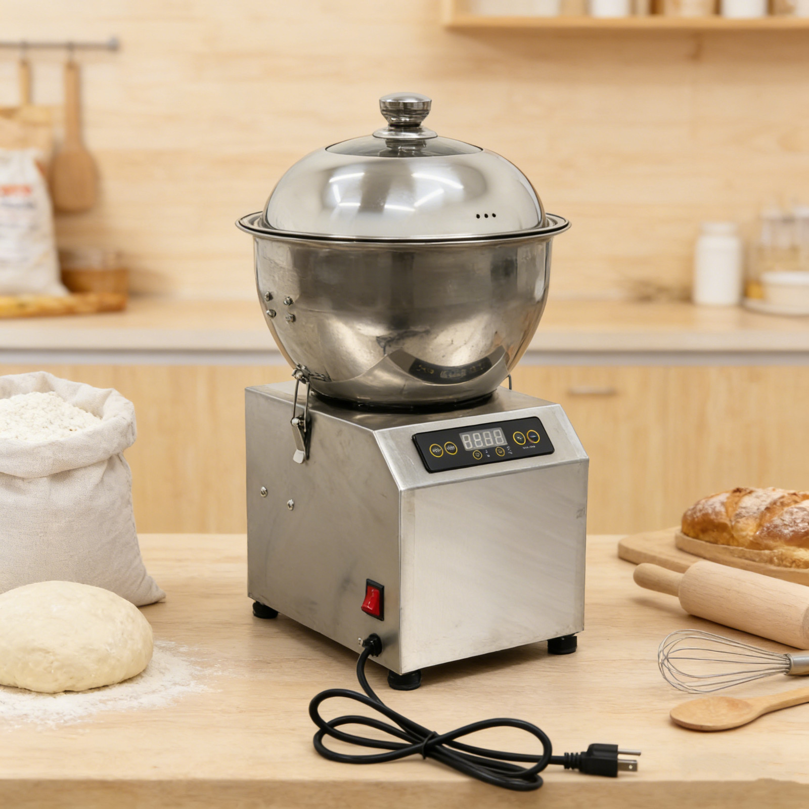 Stainless steel Bowl-type Dough Mixer 110V Dough Kneading Machine with Heater
