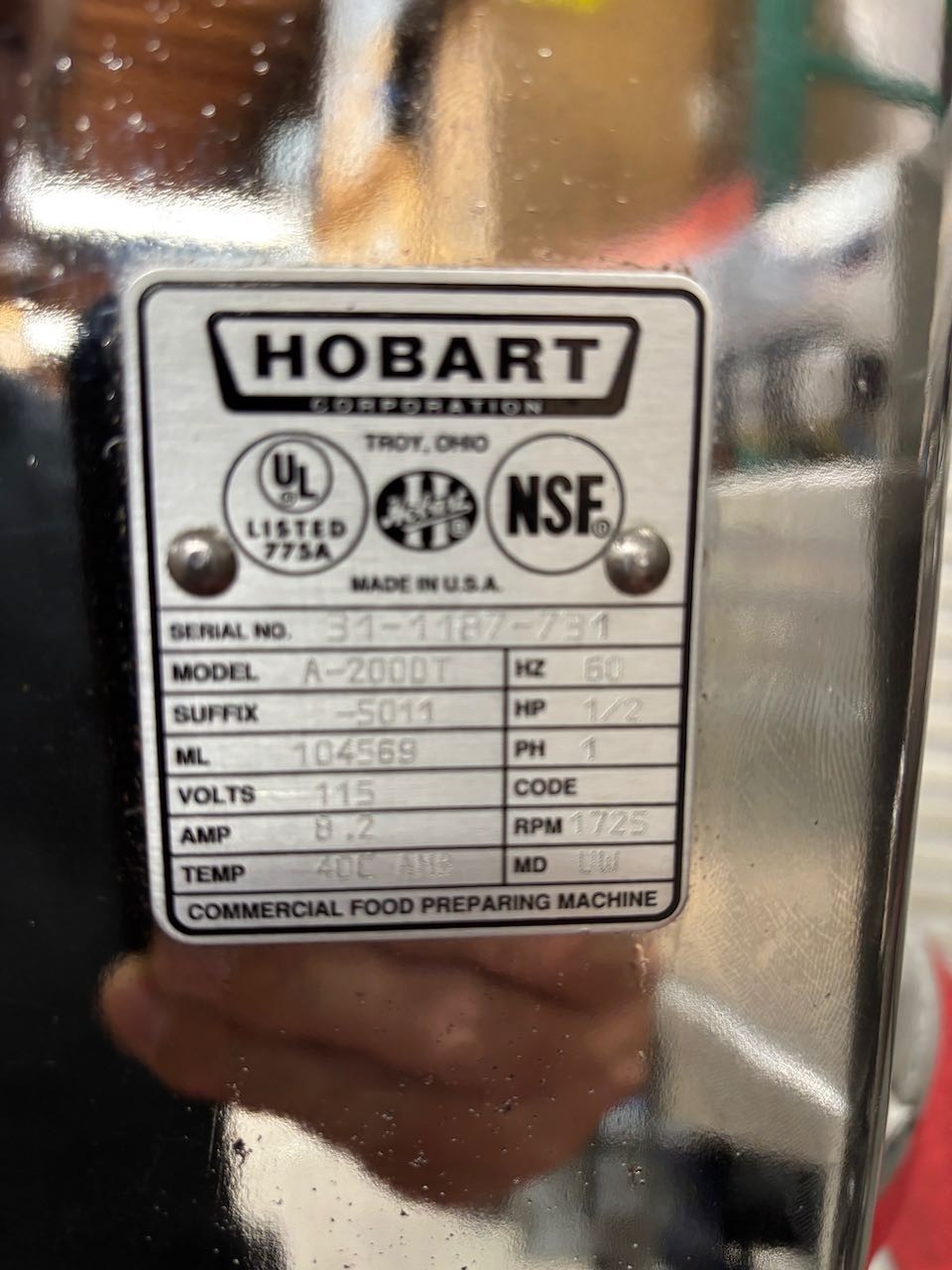 20 Quart Hobart A200DT Mixer 1/2HP 115V Chrome OEM Bowl Guard Safety Cage #5149