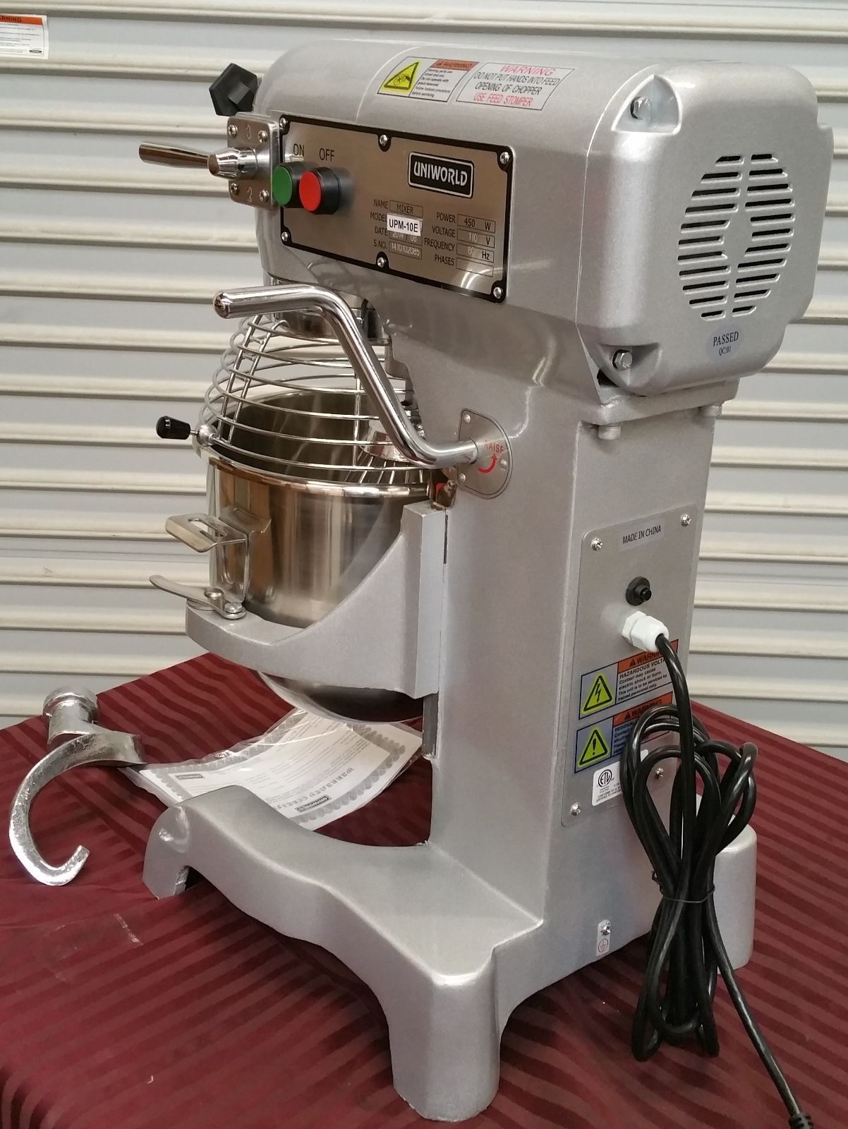NEW 10 Qt Mixer Uniworld UPM-10E NSF 2538 Cage Guard Bakery Dough Table Bakery
