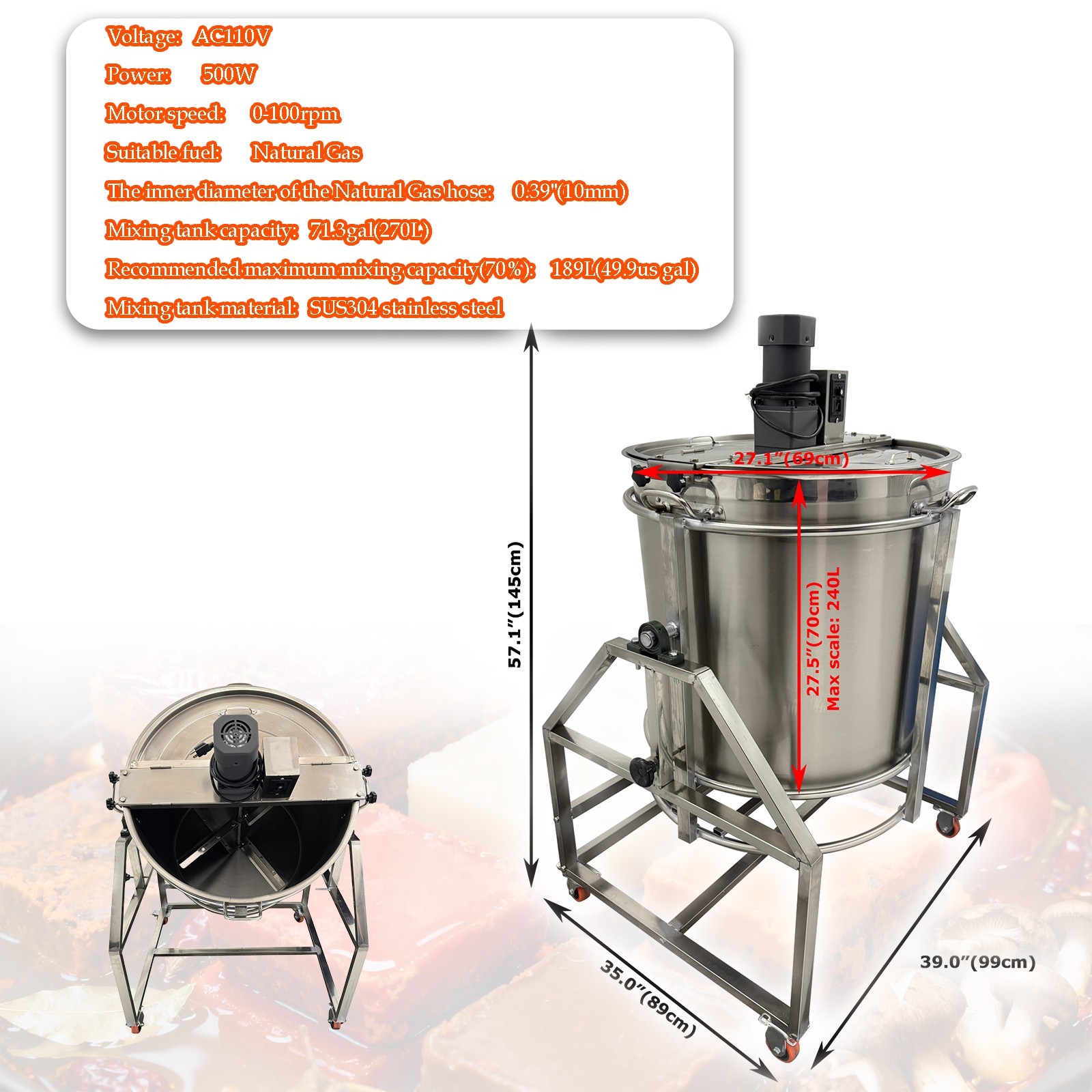 110V Electric Natural Gas Heating Stirrer Pot Hot Pot Base Stir-Frying Machine