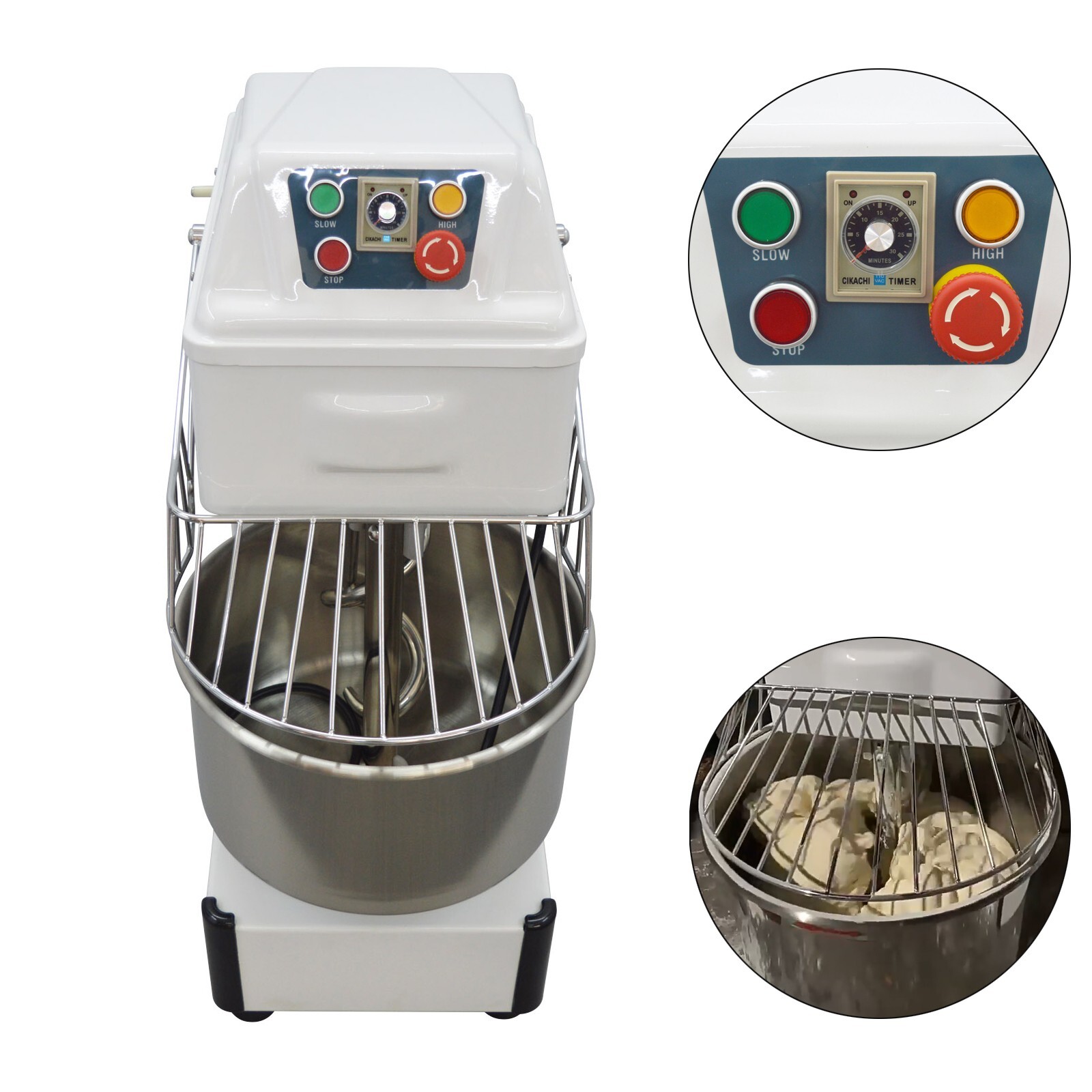 Commercial 110V Double Speed Dough Kneading Machine 20L Dough Food Mixer