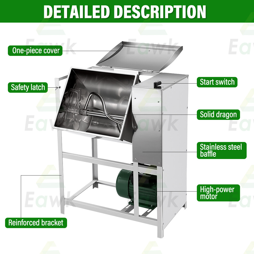 50QT/25KG Commercial Electric Stand Dough Mixer Flour Kneading Mixing Machine