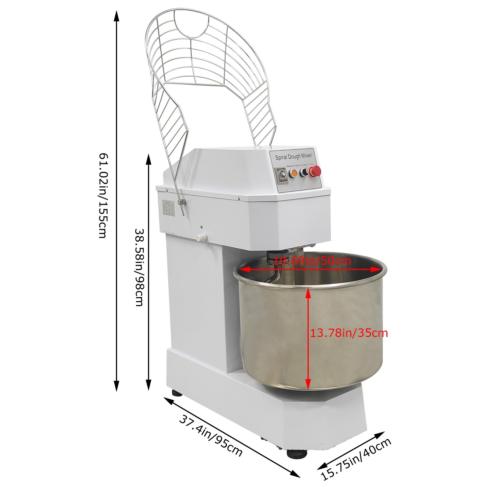 220V CNC Pizza Dough Mixer Machine 60QT Dual Action and Dual Speed Stand Mixer
