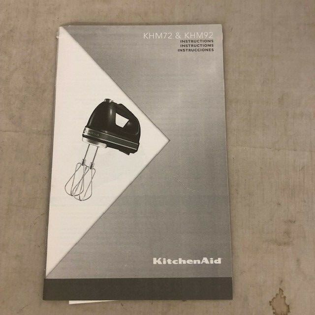 KitchenAid Hand Mixer KHM72 & KHM92 Instruction Book