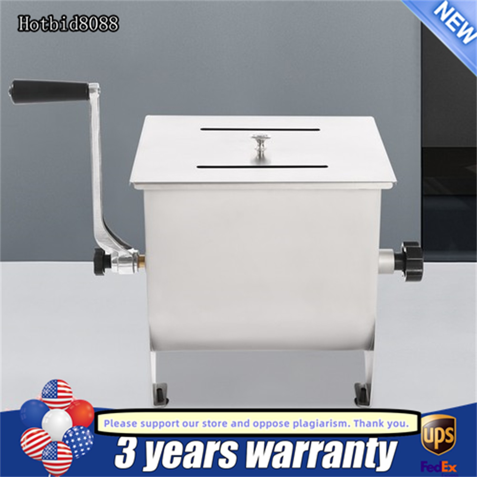 20LB Manual Meat Mixer Hand Meat Sausage Mixer Machine Stainless Steel W/Handle