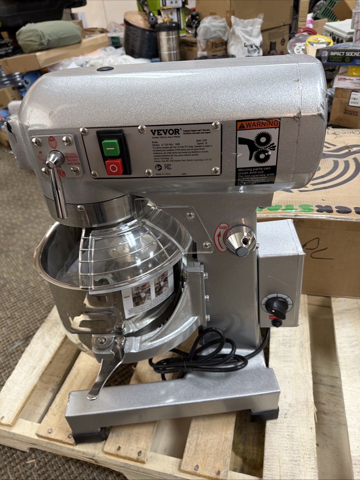 VEVOR Commercial Electric Food Mixer Stand Mixer 10Qt Dough Mixer 3 Speeds 550W