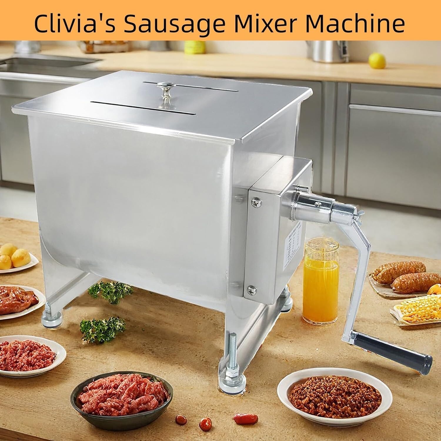 CMI Commercial Manual Meat Mixer 15lbs/7.5L Sausage Food Mixing Machine
