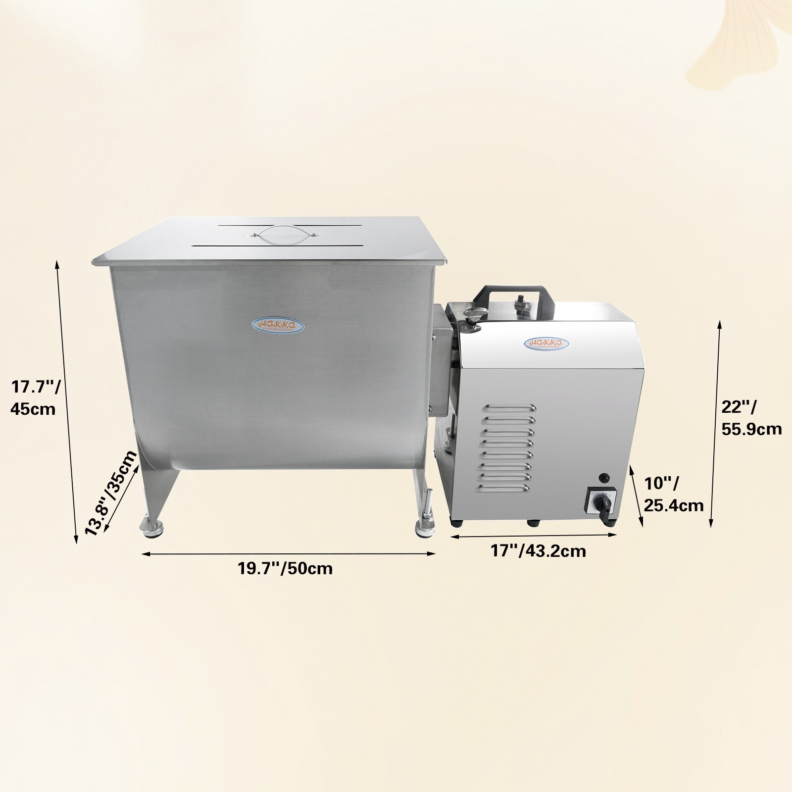Hakka Electric 60 Pound/30 Liter Commercial Tank Meat Mixer Machine with Motor
