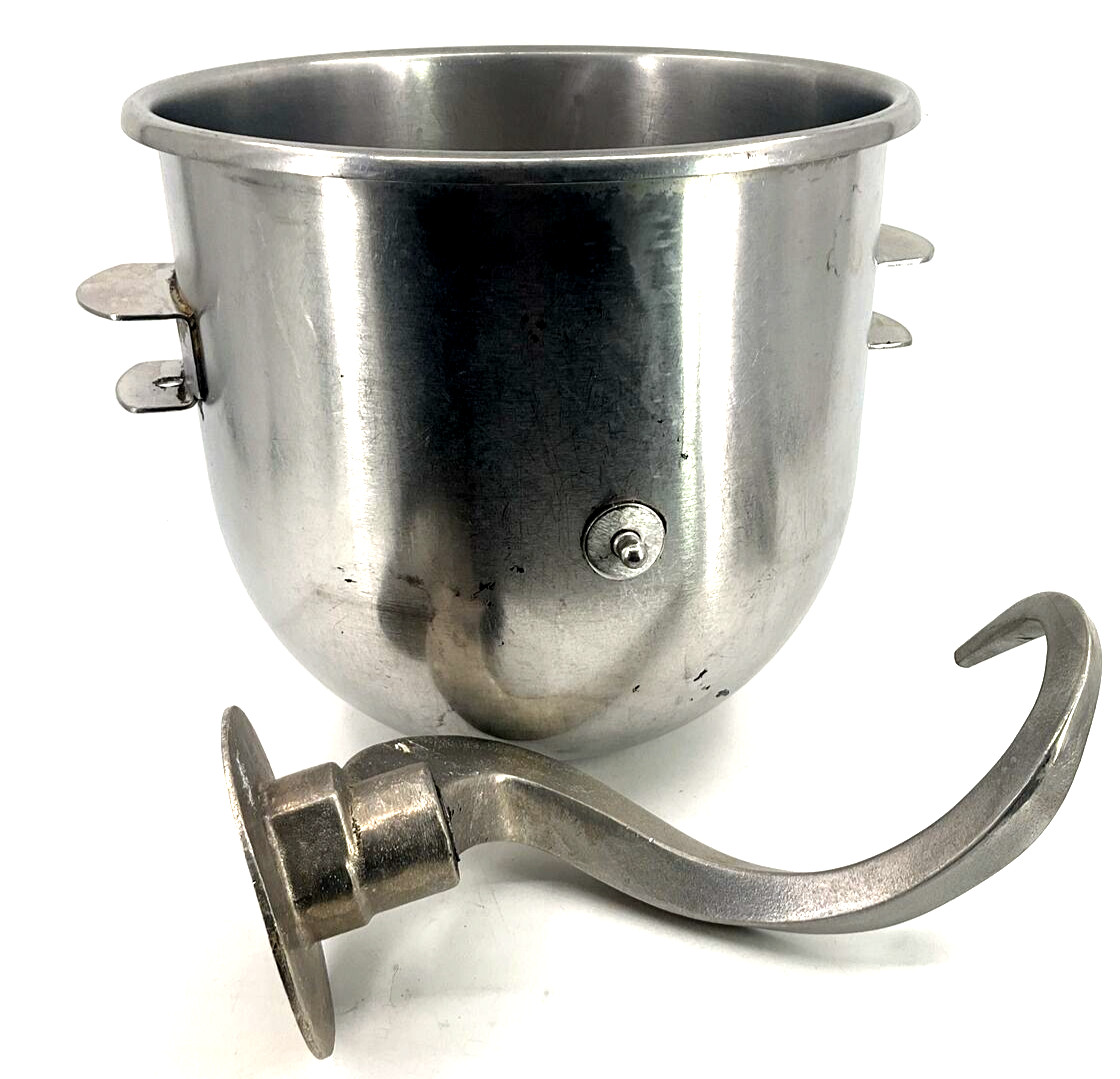 Industrial 30 Qt Stainless Steel Mixing Bowl Hobart? Dough Hook 15.25″ X 14.5″