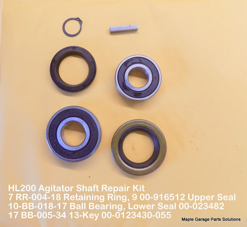 Hobart HL200 Agitator Shaft Repair Kit 7 RR-004-18 Retaining Ring, 9 00-916512