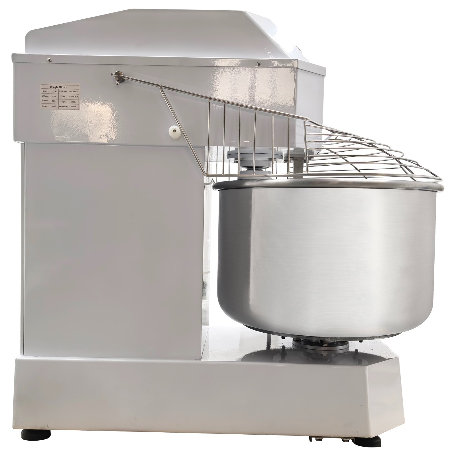 220V 3-Phase 80L Dough Spiral Stand Mixer Commercial Dual Speed Kneading Machine