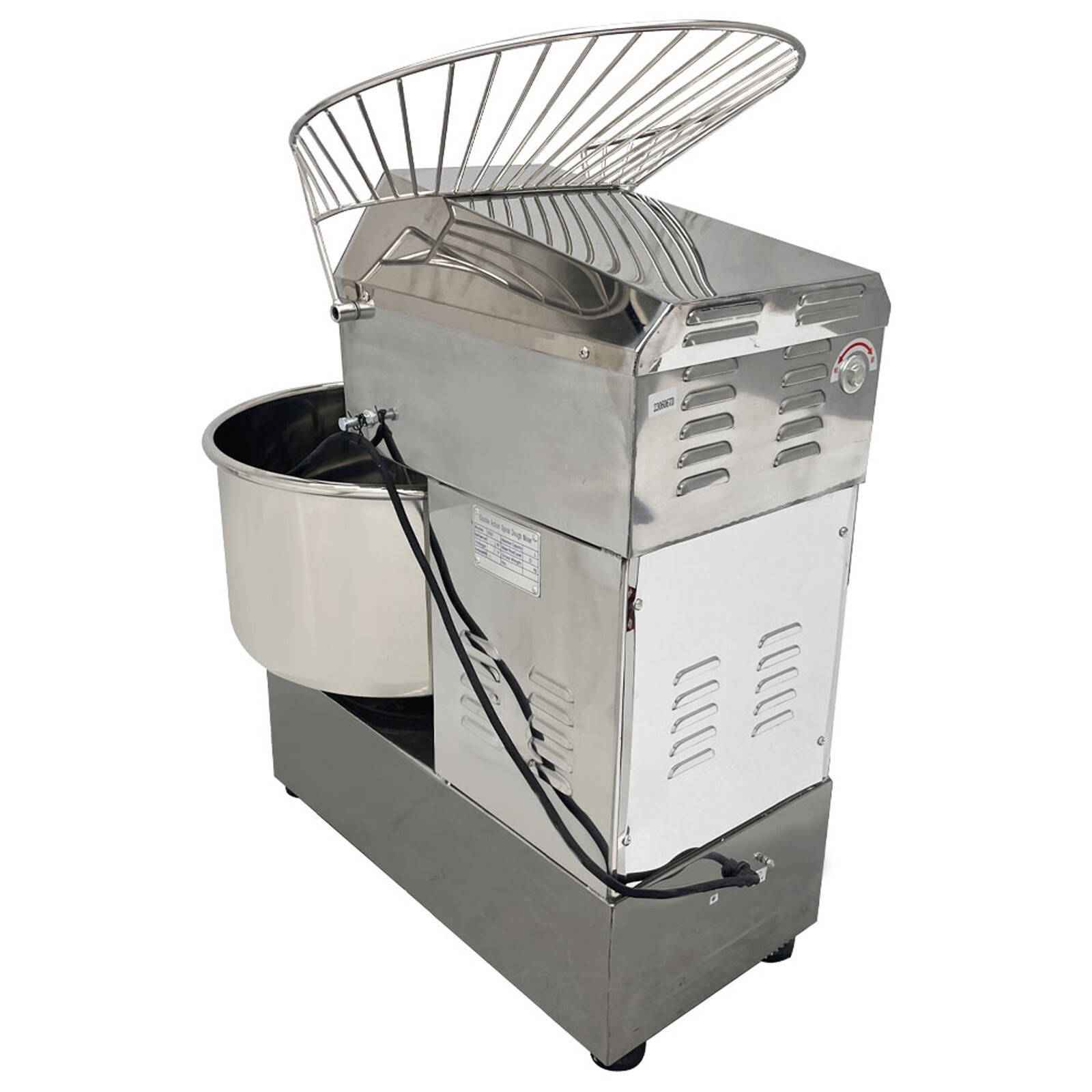 40L Double Speed Spiral Dough Mixer 110V Stainless Steel Flour Mixing Machine
