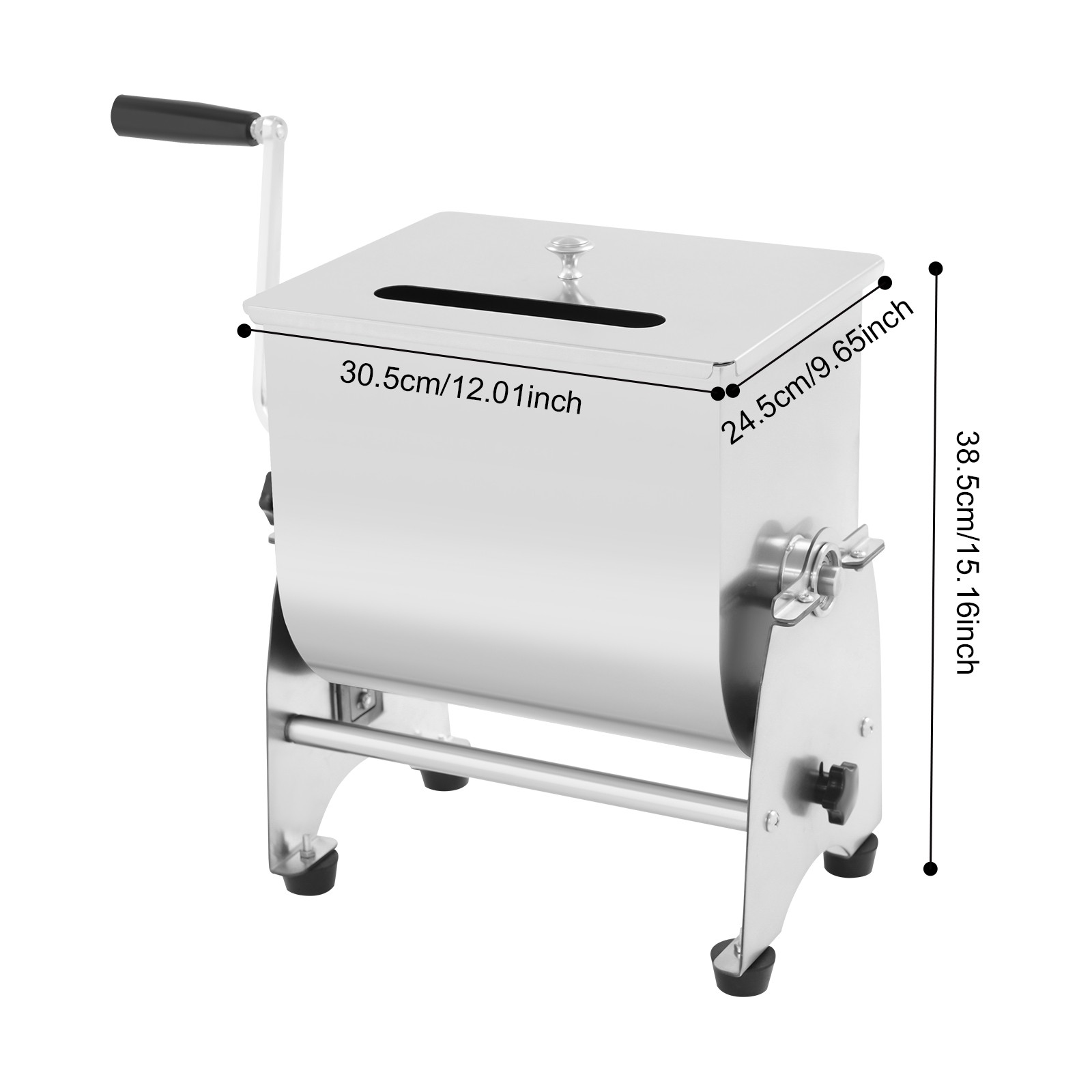 22LB 90° Tilt Manual Meat Mixer Hand Meat Sausage Mixer Machine Stainless Steel