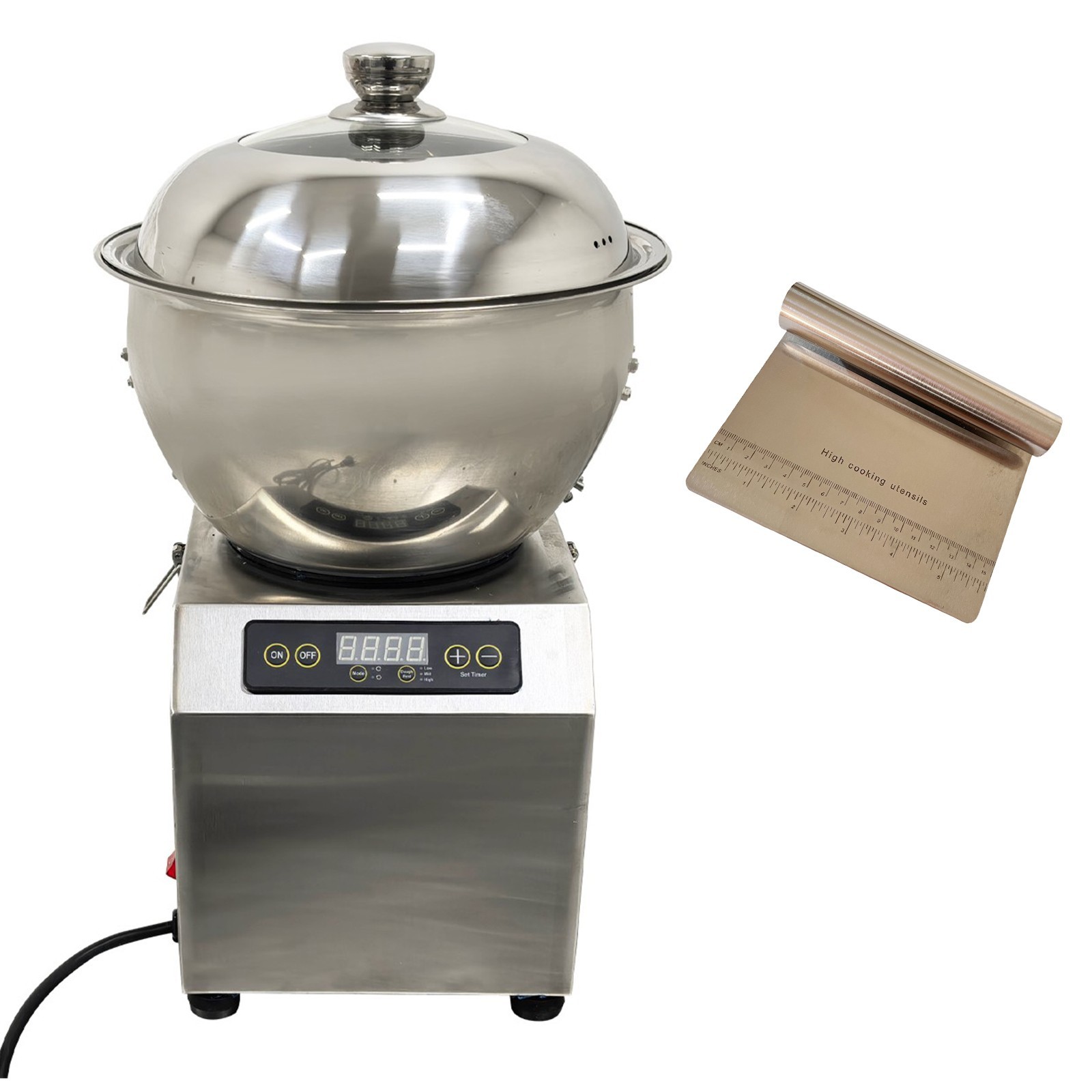 110V 8kg Commercial Dough Mixer with Heating Function 750W Stainless Steel Bowl