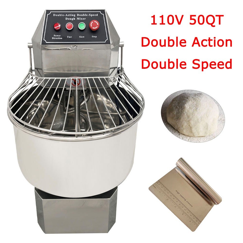 PreAsion® Commercial Electric Dough Mixer 50QT Spiral Mixer Flour Mixing Machine